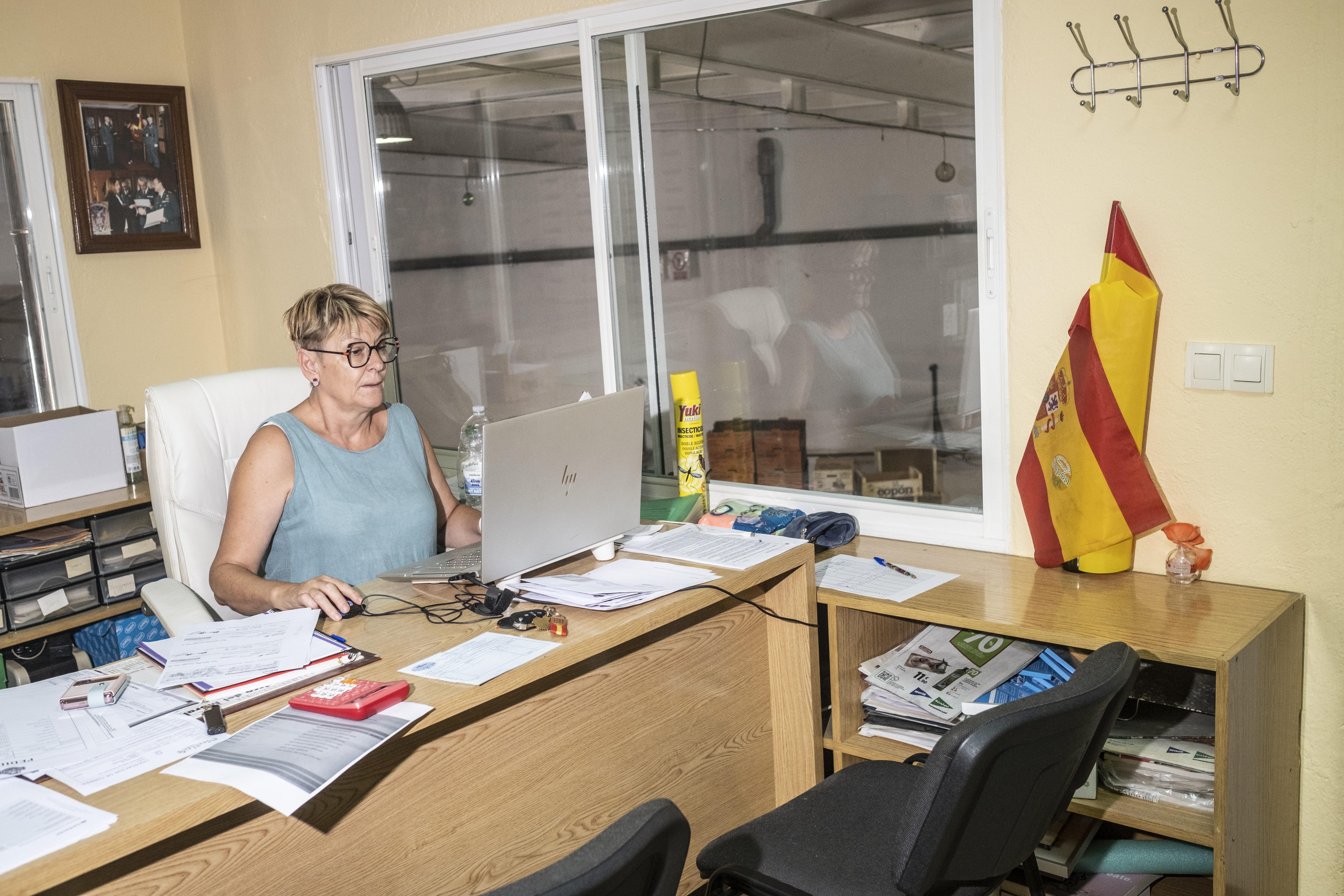 
Isabel Montero, trabajando en su despacho de Villaconejos.
