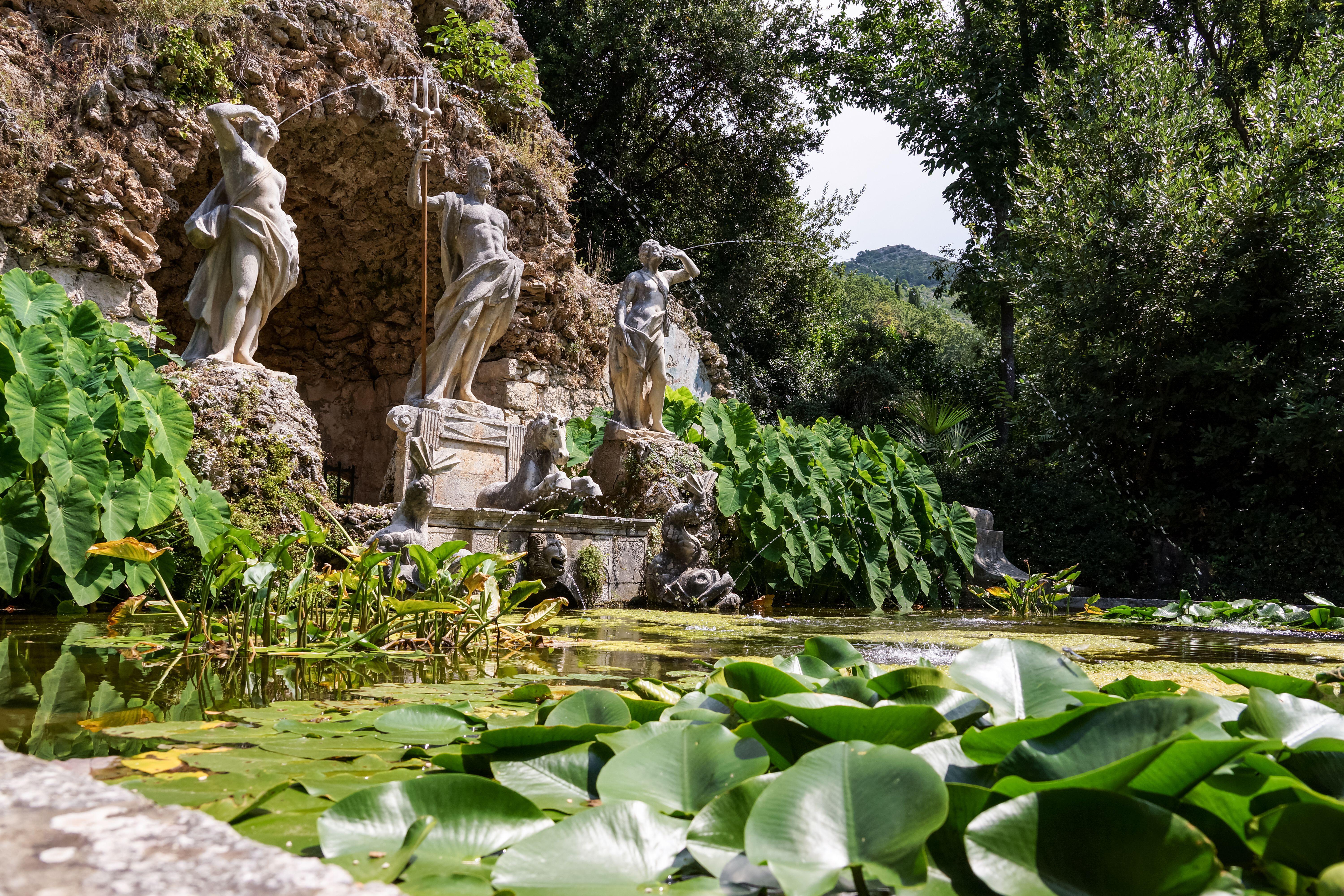Jardín con estanque y fuente - Empresa de jardinería en Madrid norte