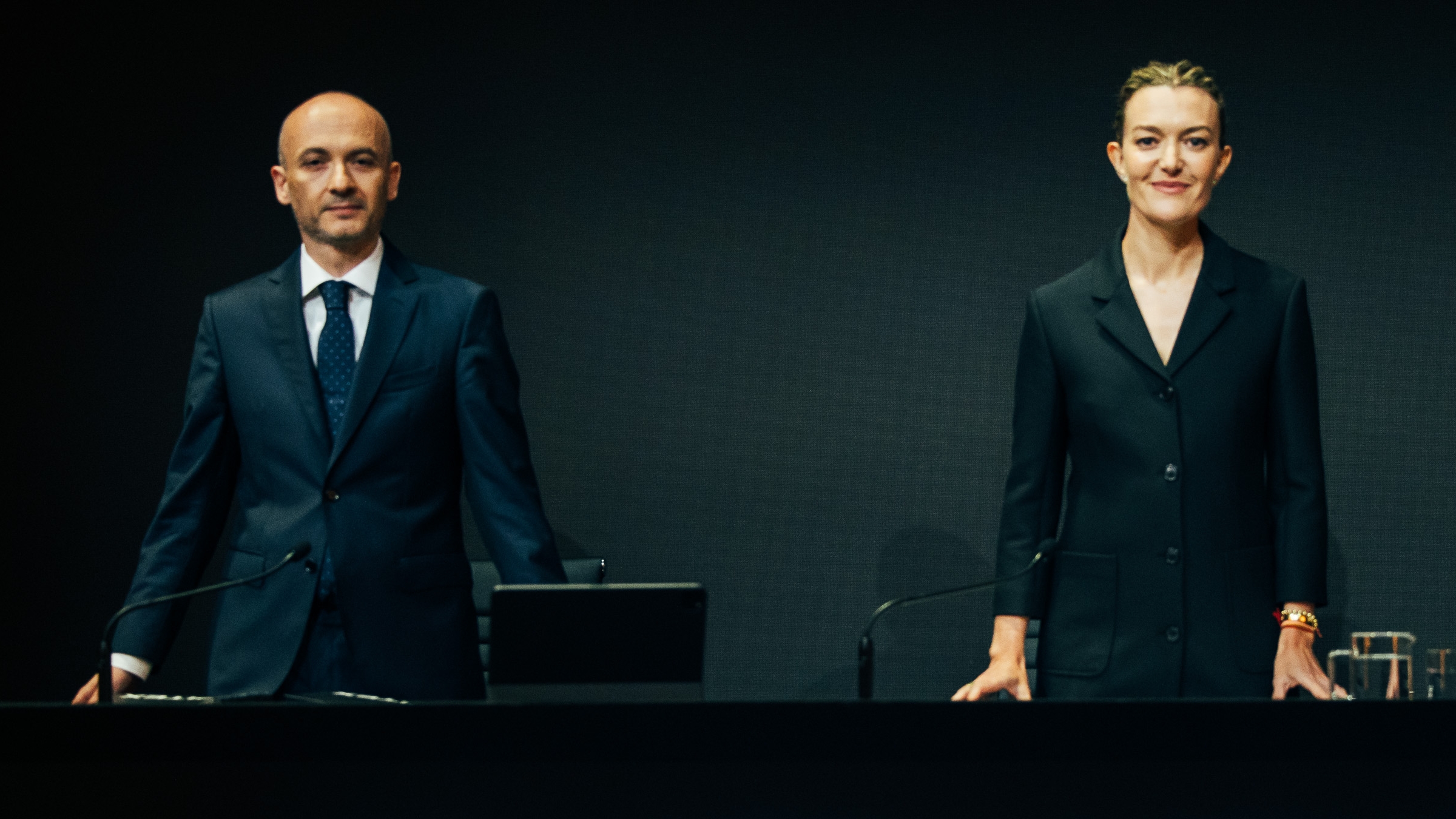 Óscar García Maceiras y Marta Ortega durante la última junta de accionistas de Inditex.