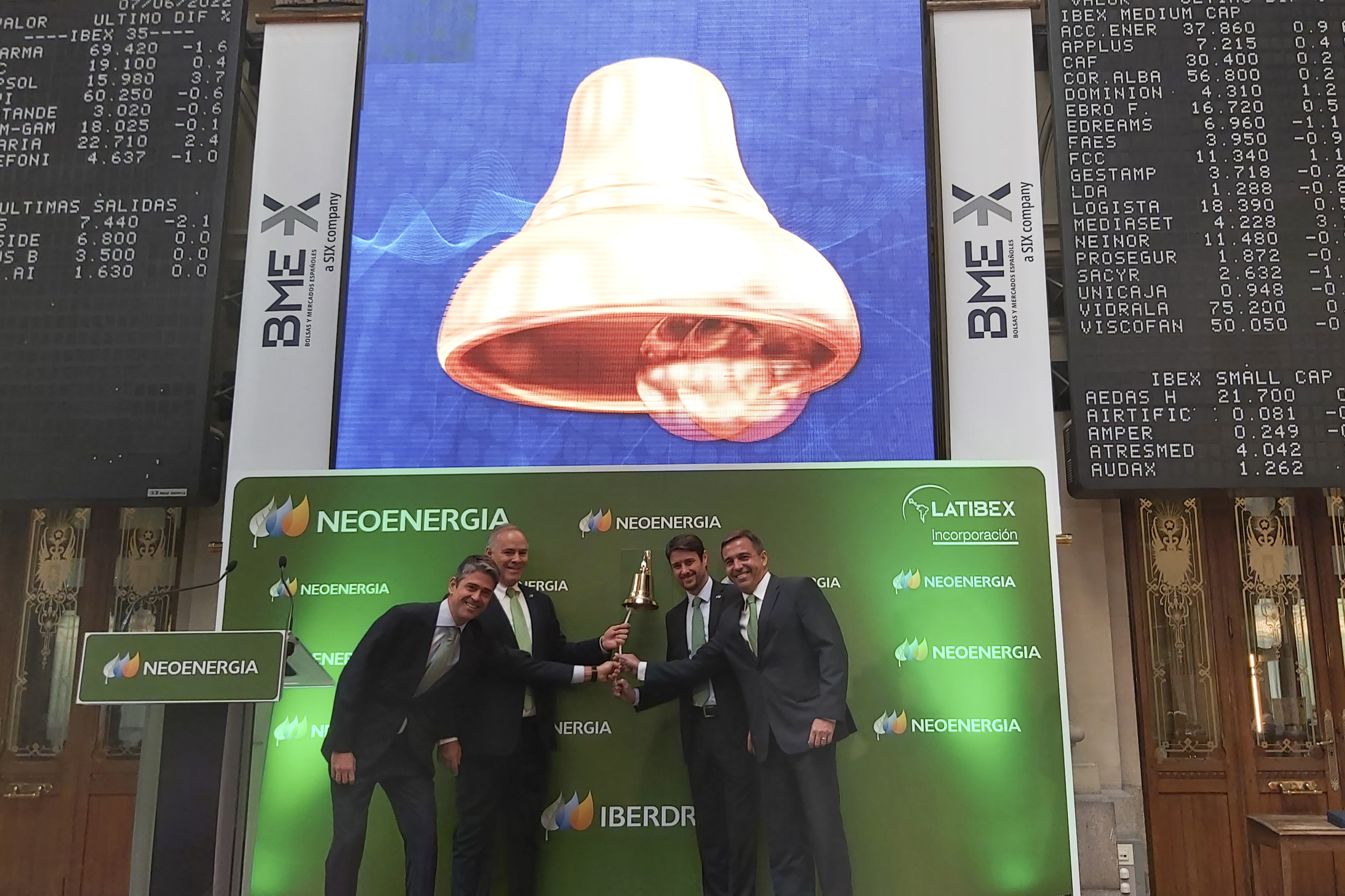 Estreno al alza para la filial de Iberdrola en Brasil: Neoenergia sube un 2,3% en su debut en el Latibex