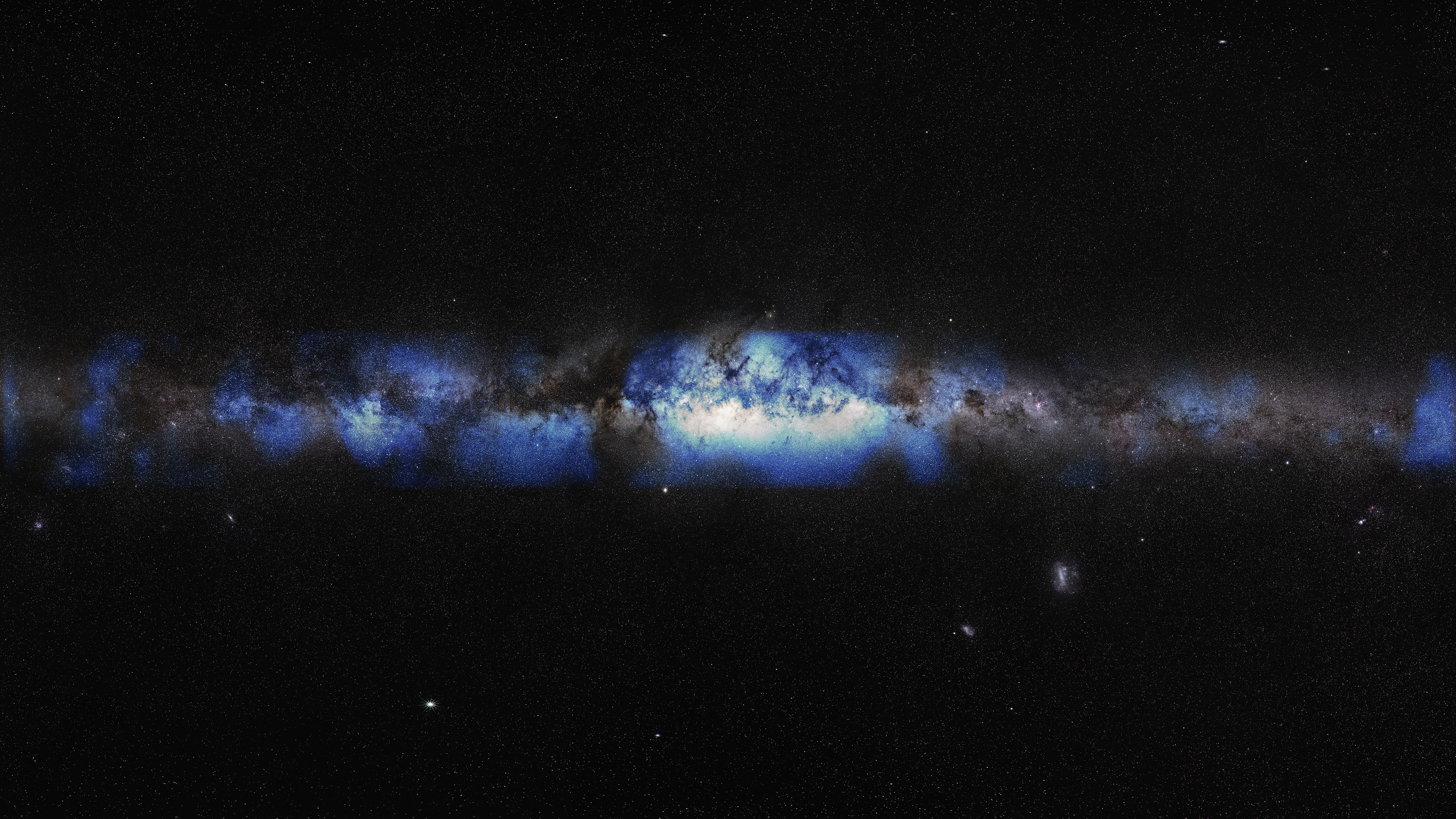Representación de la Vía Láctea con las señales de neutrinos galácticos.