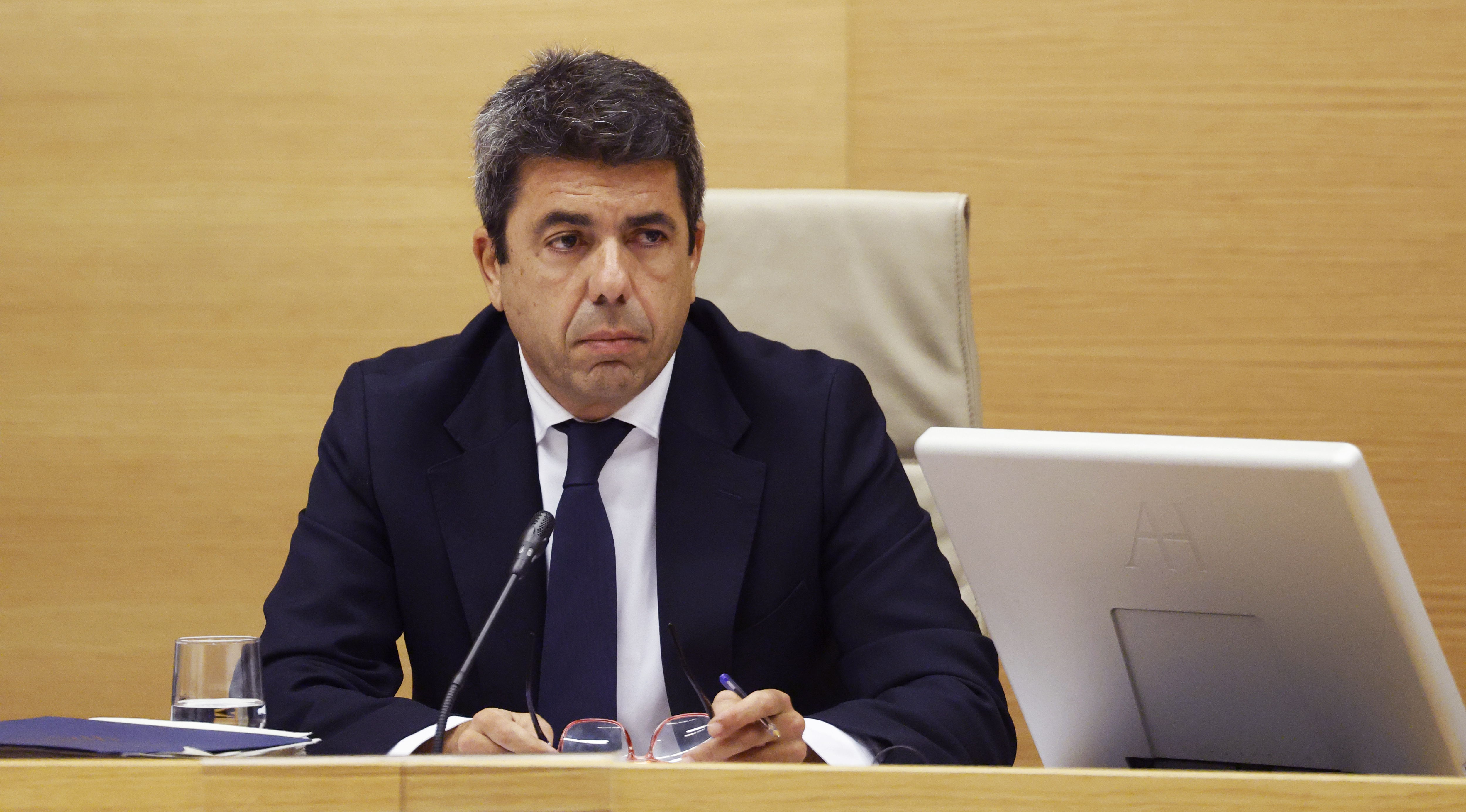 Carlos Mazón, durante su comparecencia ante la comisión de la dana en el Congreso. Foto: Álvaro García
