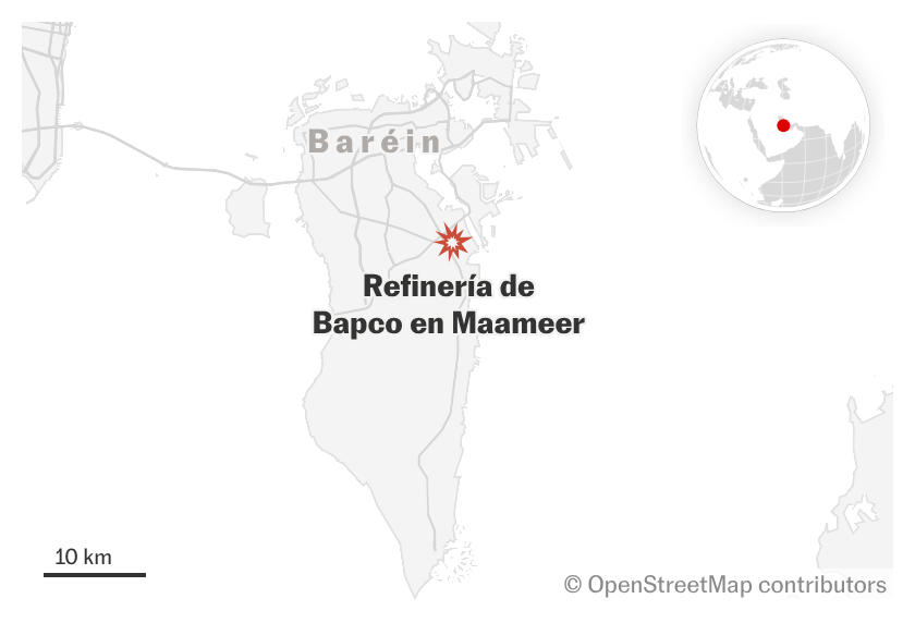 Mapa | La refinería de Baréin golpeada por un dron iraní este lunes