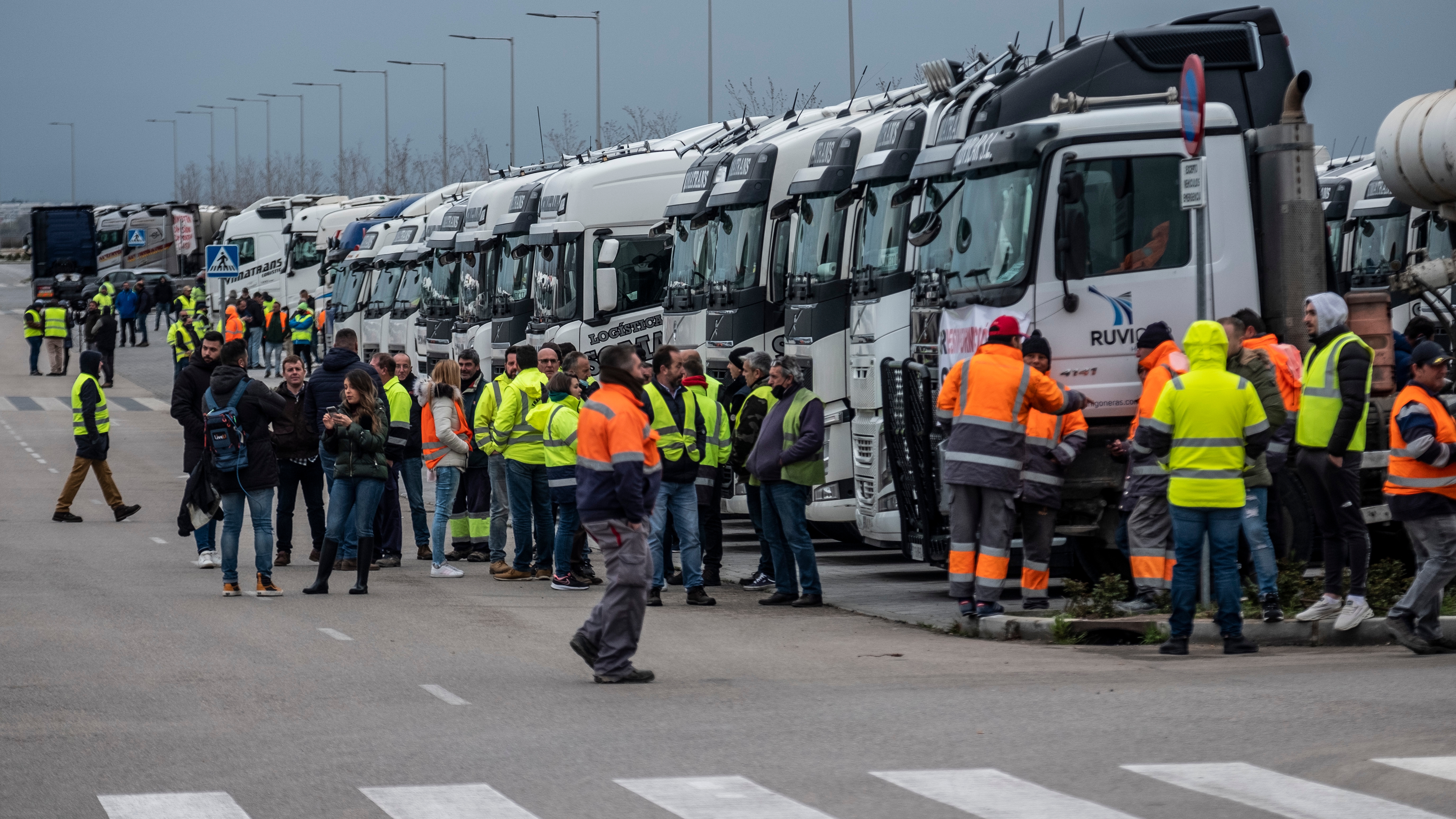 Protesta de camioneros en Madrid, en mayo pasado.
