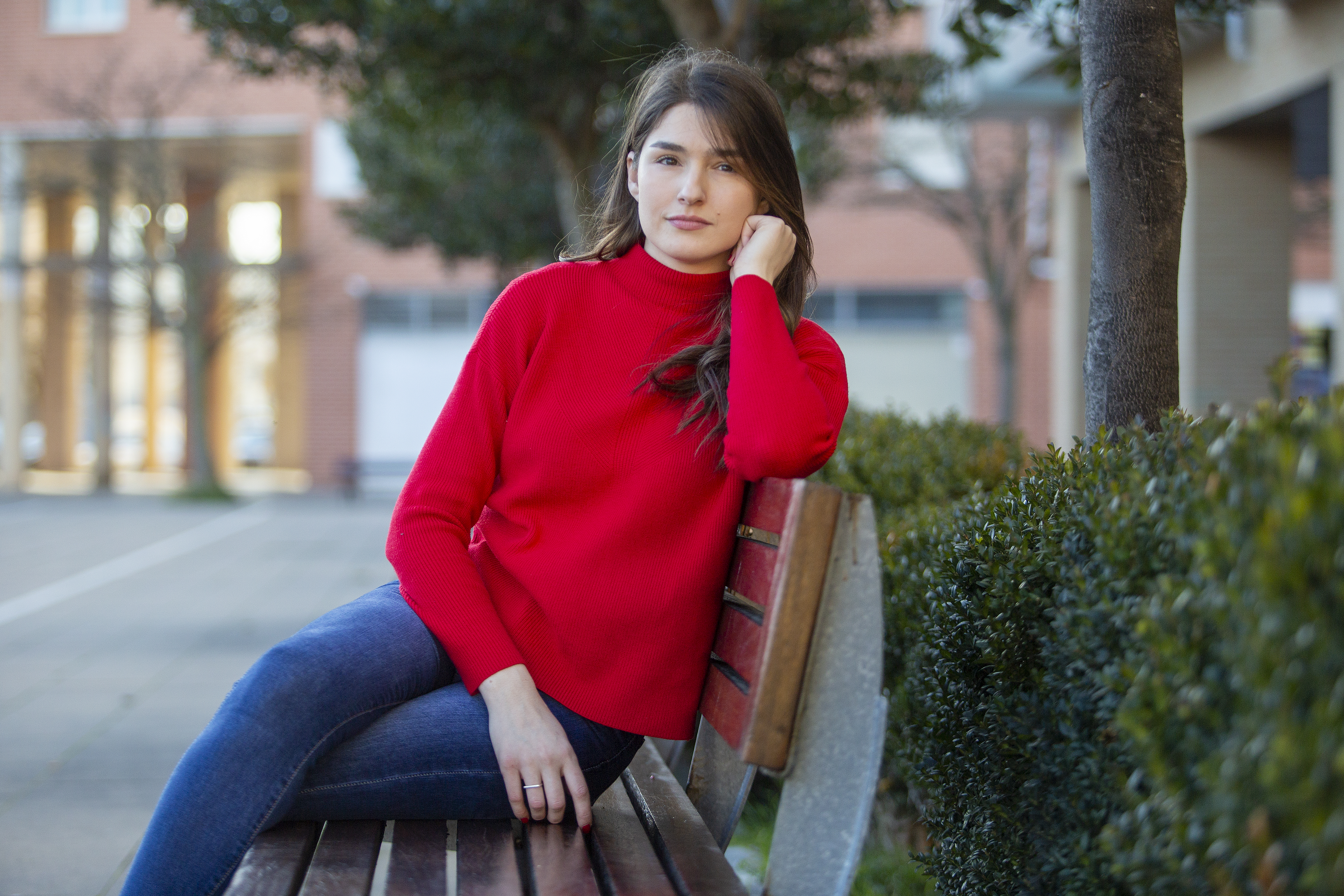 Ainhoa Angulo, educadora infantil de 30 años, en Ansoáin (Navarra).