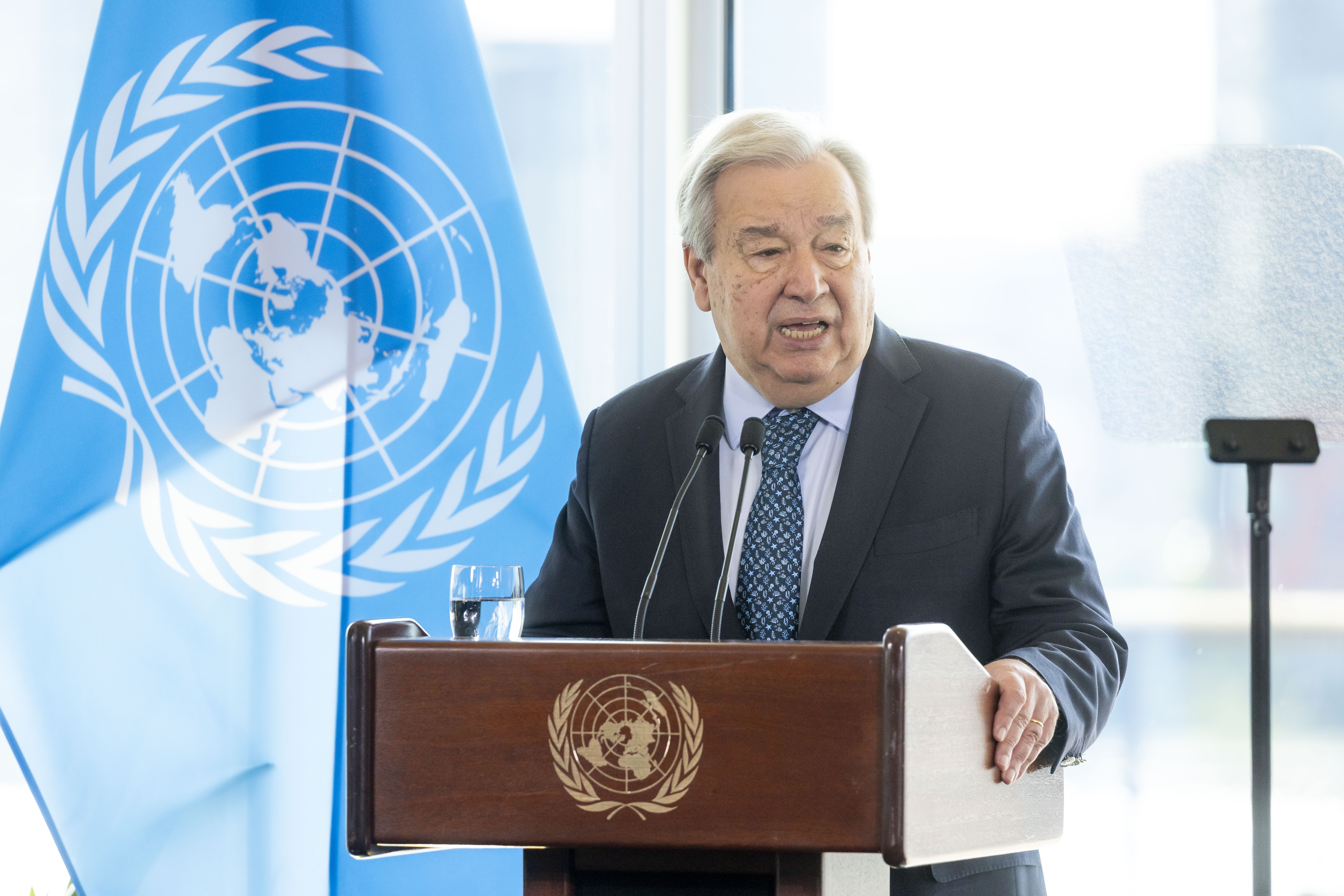 El secretario general de la ONU, António Guterres, da un discurso en Nueva York, este martes 22 de julio.