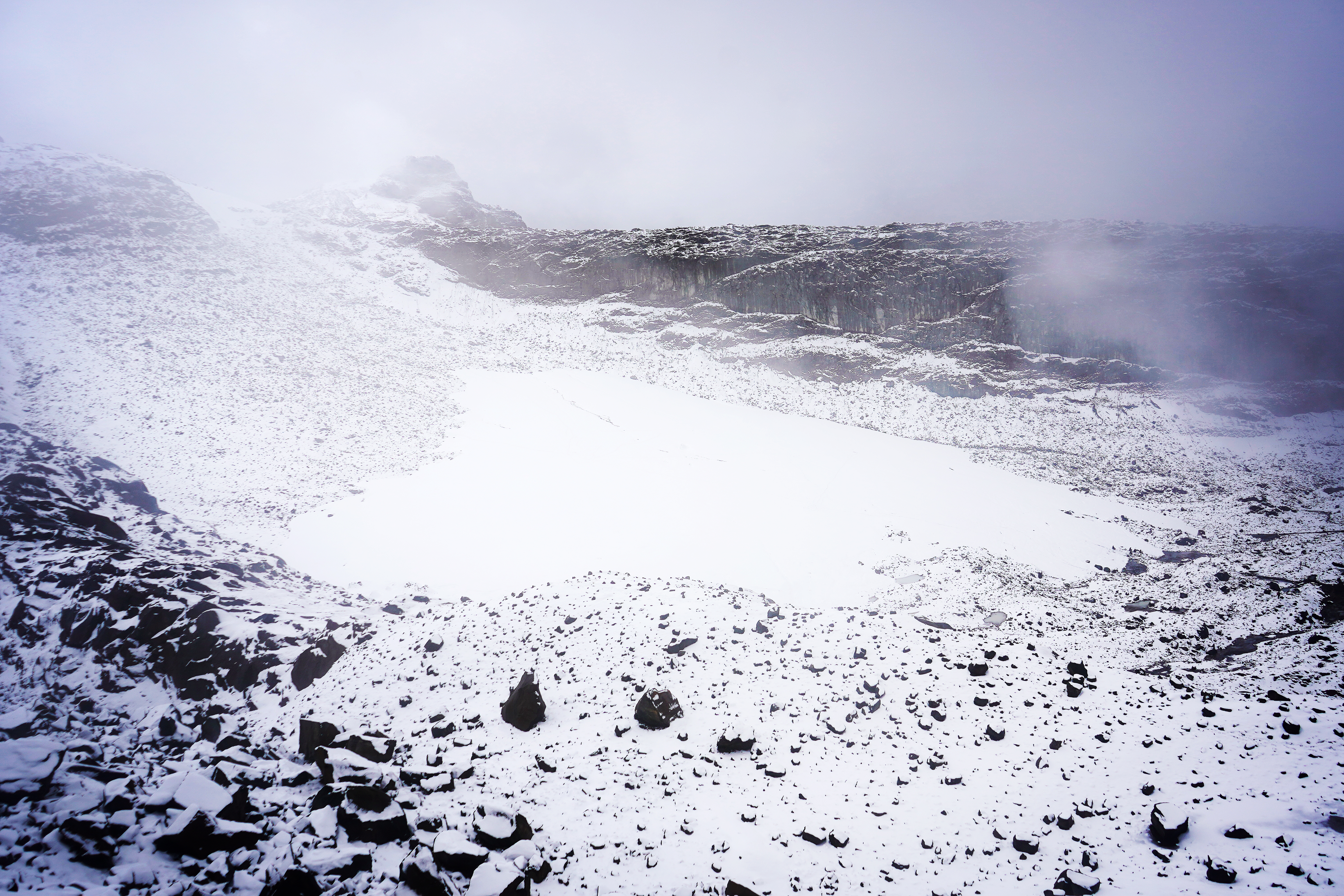 El glaciar Conejeras cubierto de nieve el pasado noviembre.