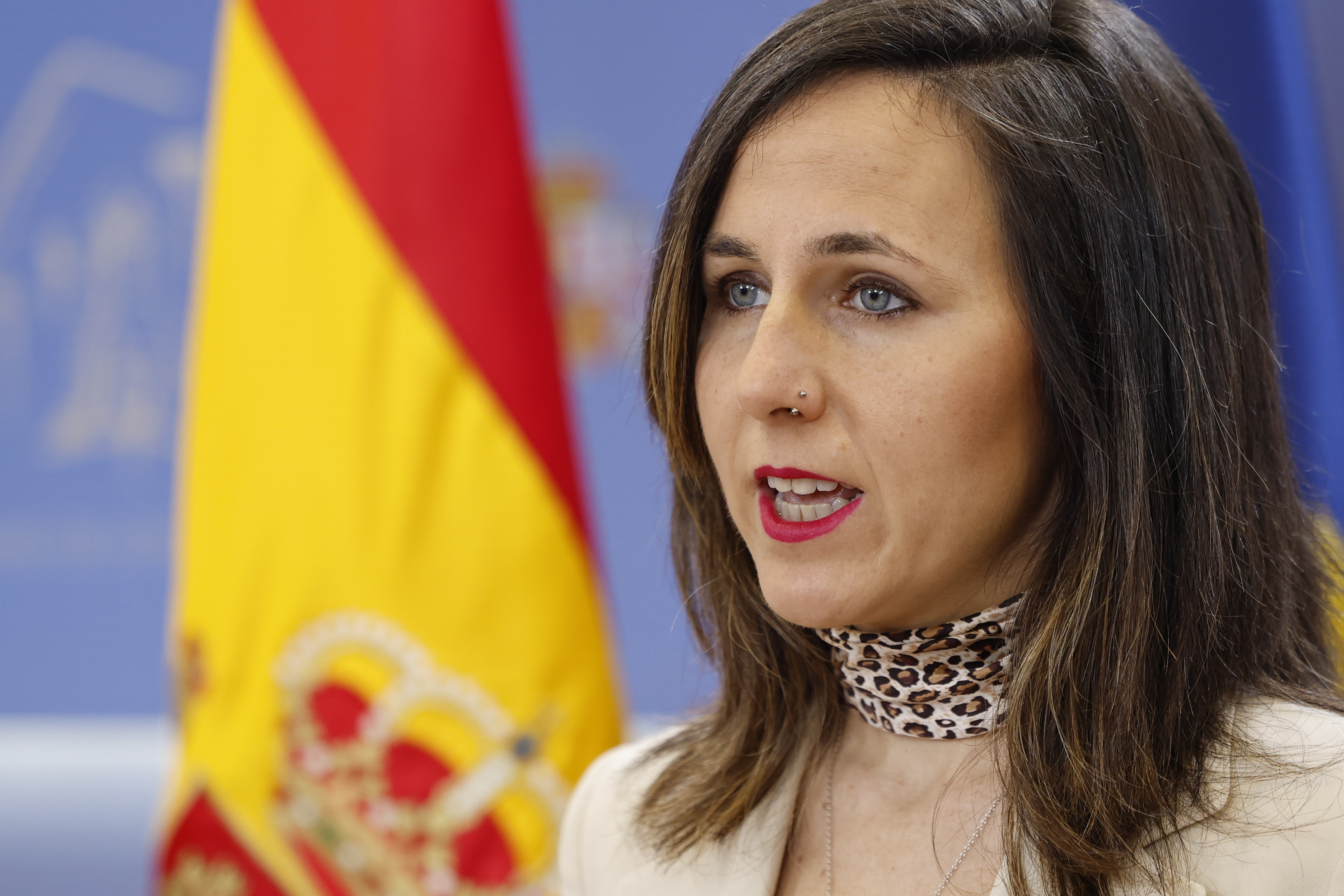 La líder de Podemos, Ione Belarra, durante su comparecencia este miércoles en el Congreso.