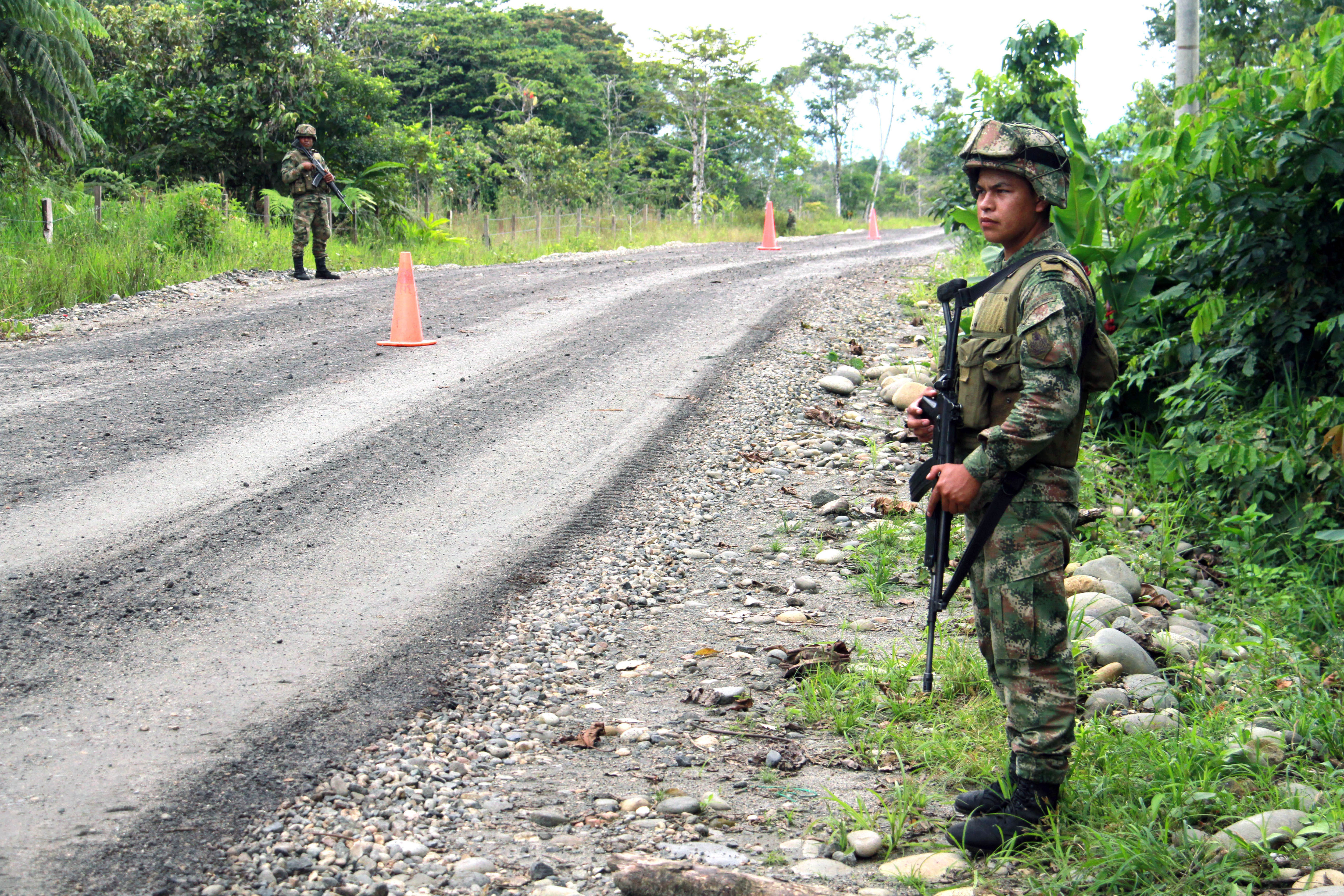 Un soldado colombiano en Puerto Asís, Putumayo, en 2015.