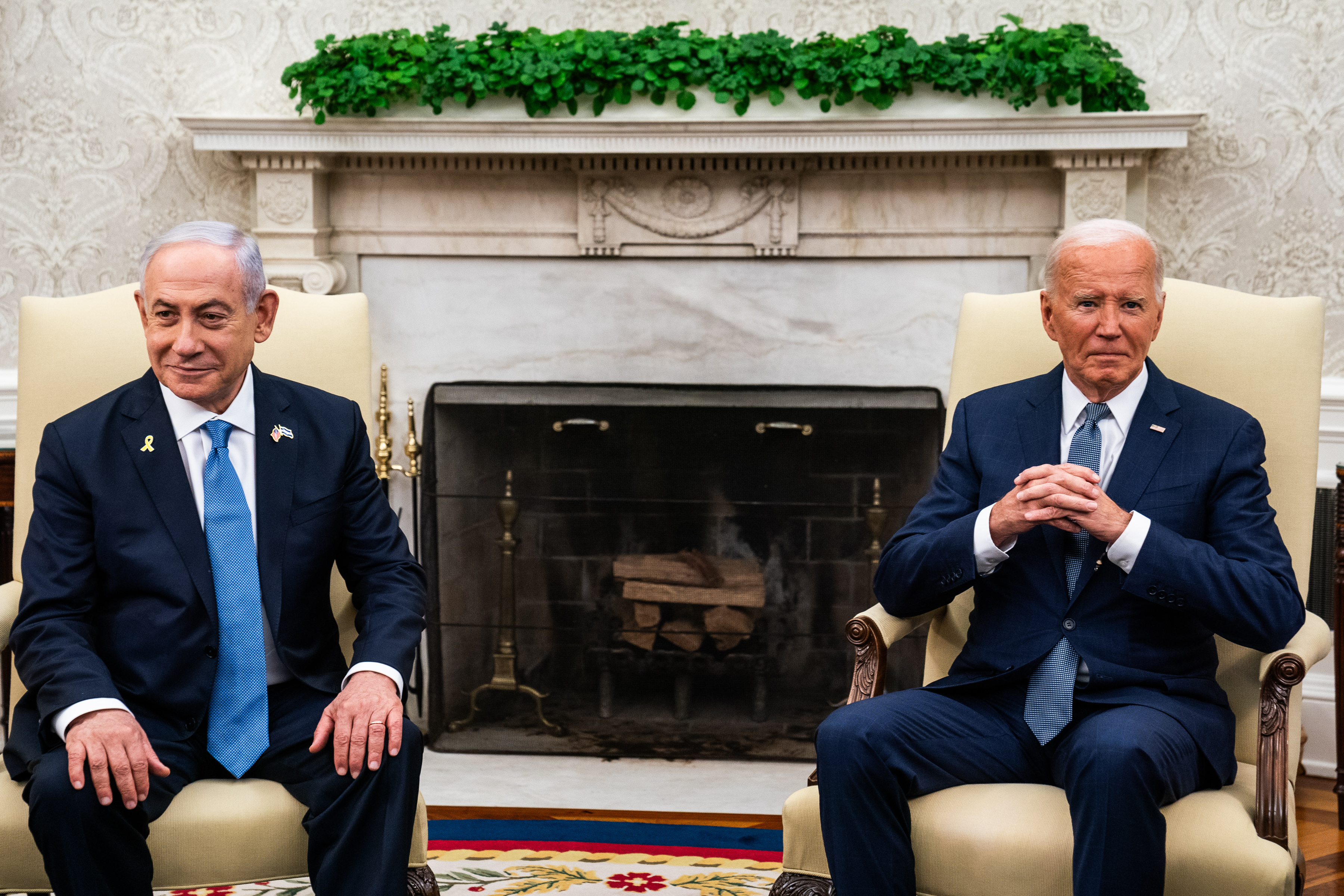 El presidente de Estados Unidos, Joe Biden, con el primer ministro israelí, Benjamín Netanyahu, en la Casa Blanca, el 25 de julio de 2024