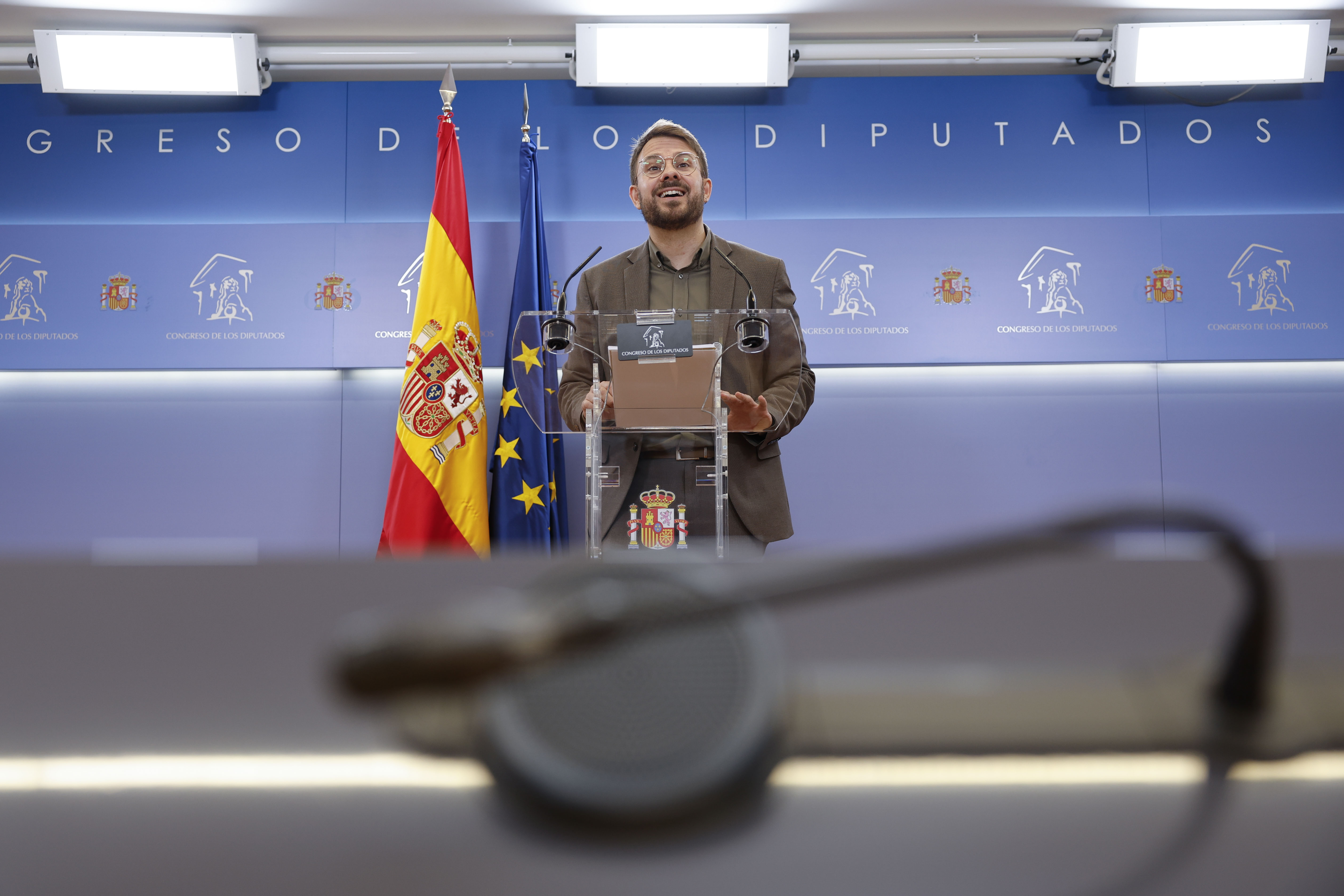 El diputado de Compromís Alberto Ibáñez en el Congreso de los Diputados este martes.