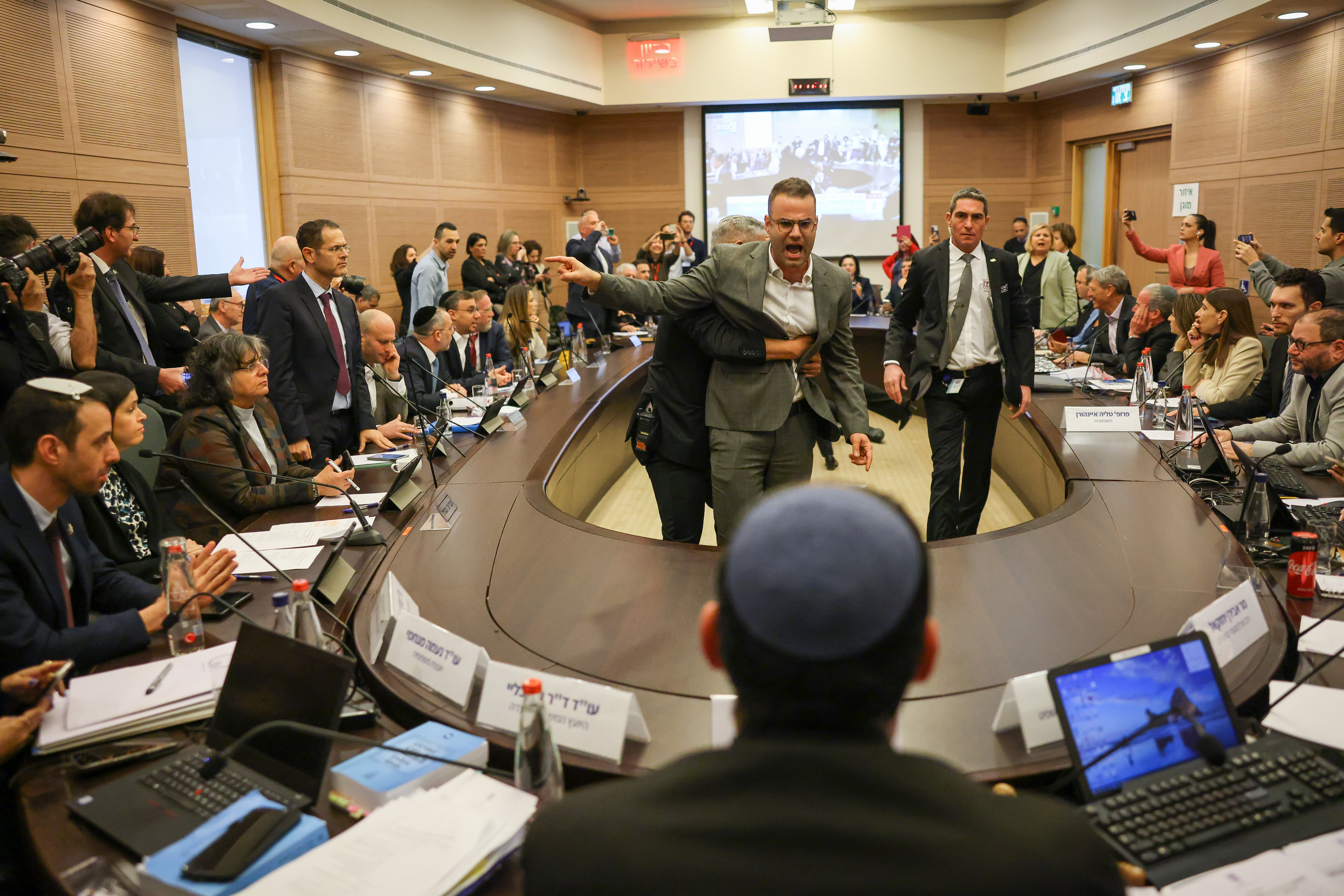 Sessão na comissão parlamentar que iniciou a tramitação da reforma judicial, na segunda-feira passada em Jerusalém. 