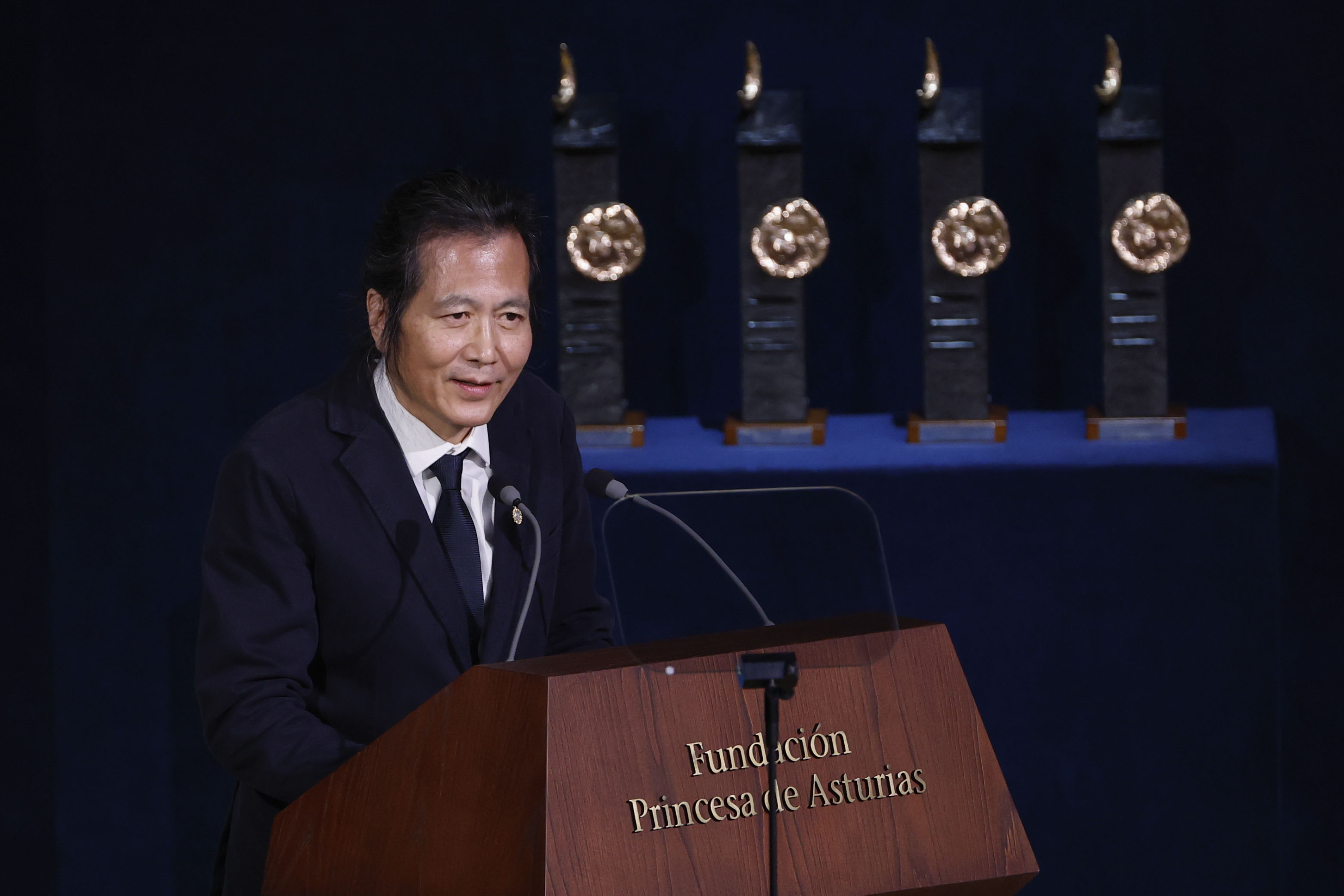 El filósofo Byung-Hul Han, durante su discurso.