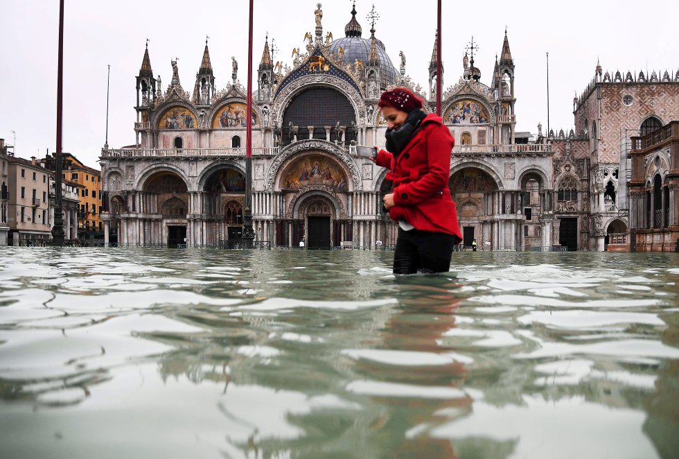 Episodio extremo de acqua alta en Venecia en noviembre de 2019. 