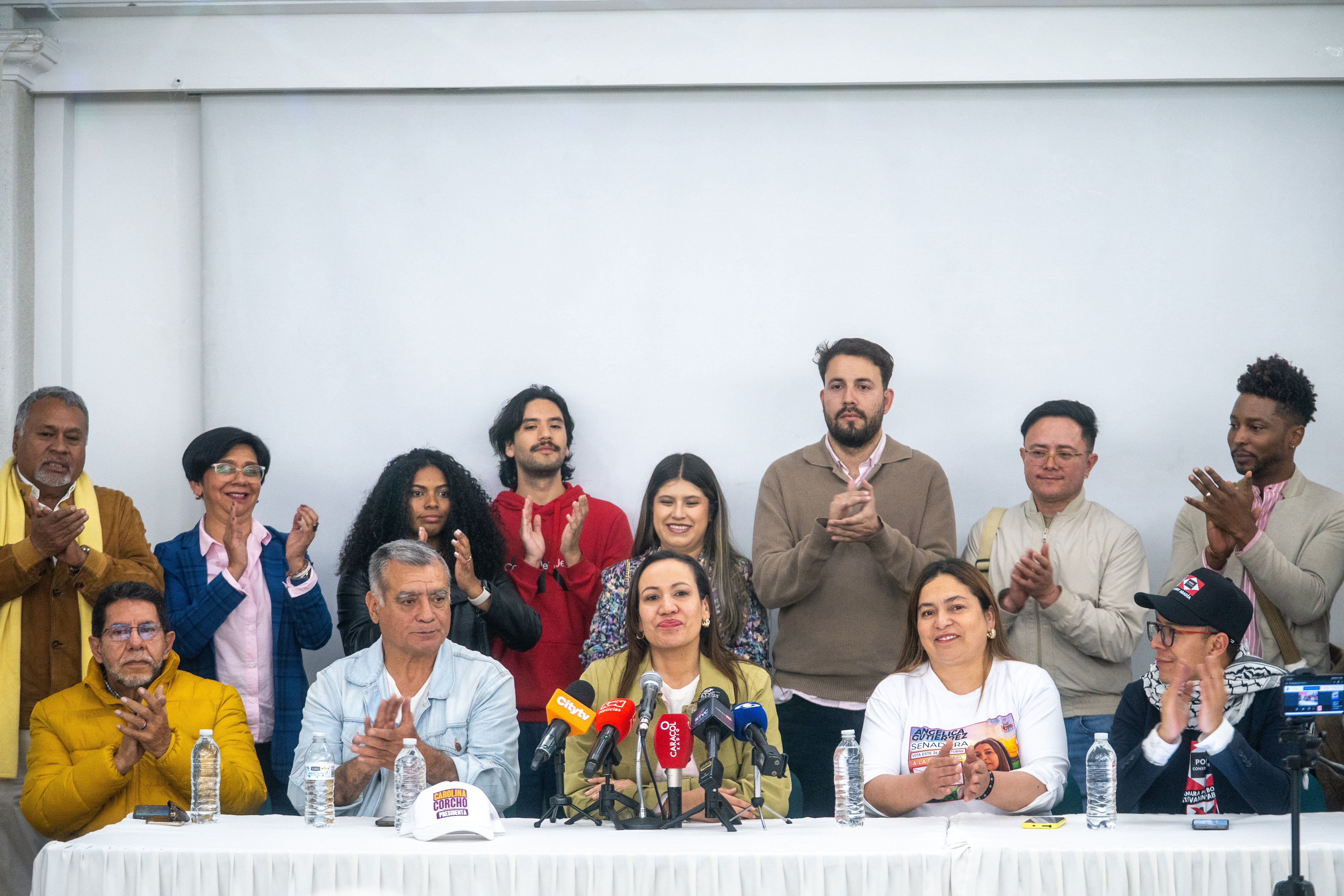 Carolina Corcho, durante una rueda de prensa, en Bogotá, el 26 de octubre.