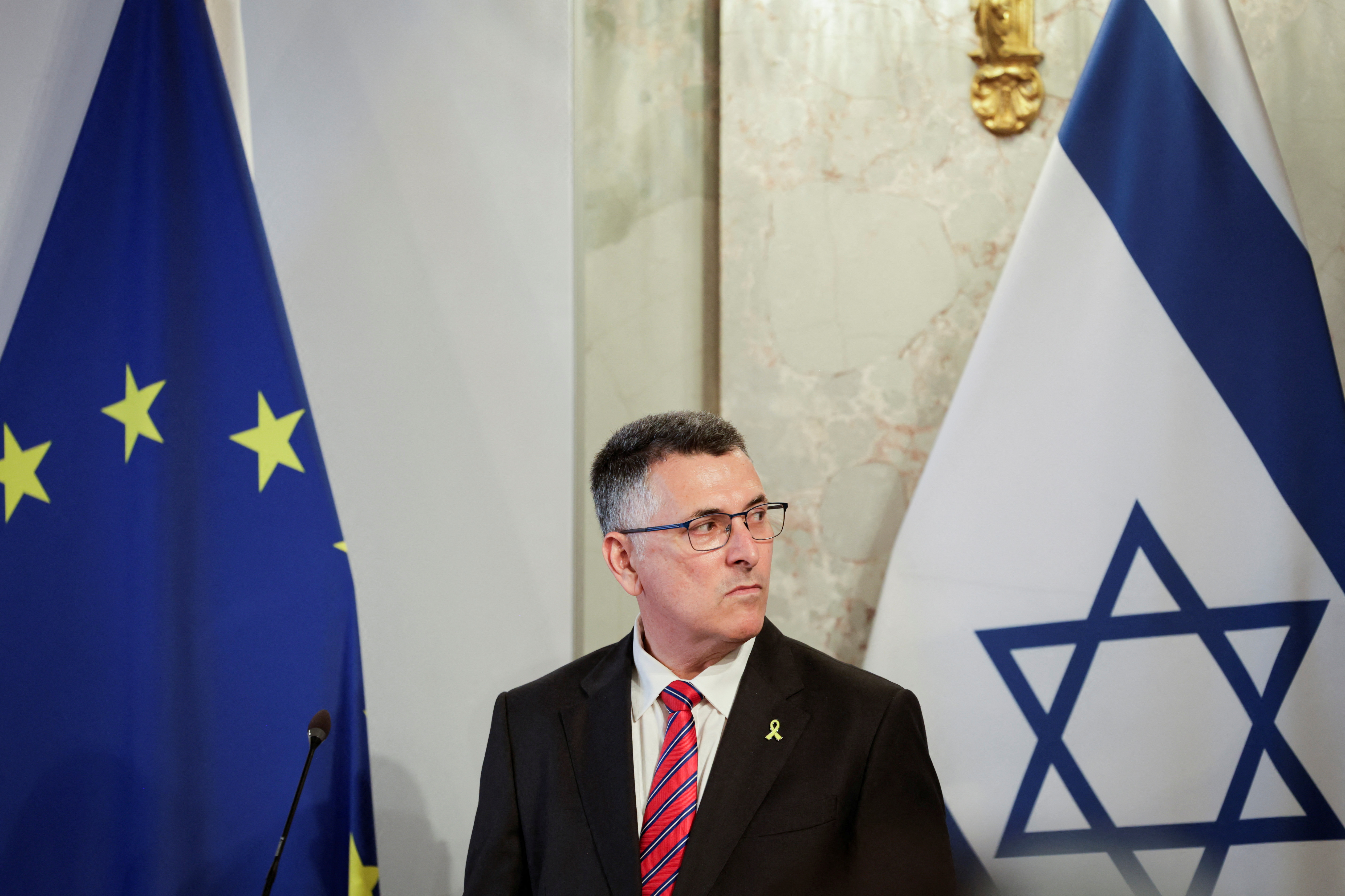 El ministro israelí de Exteriores, Gideon Saar, en una rueda de prensa en Viena, el 10 de julio de 2025.