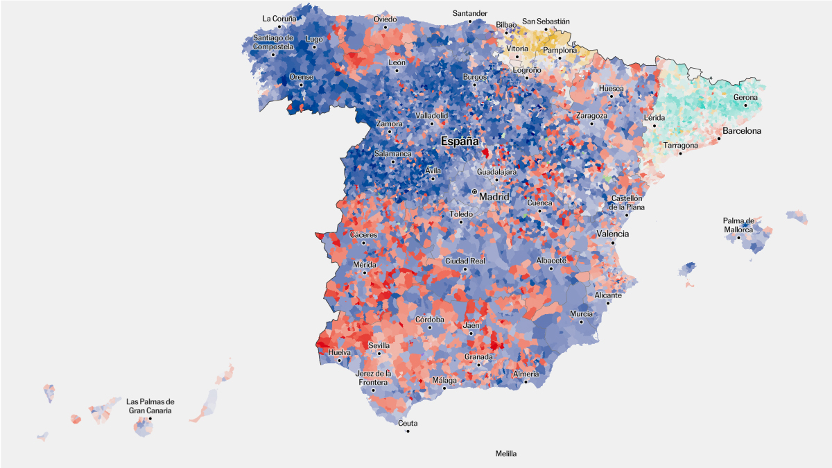 Mapa | Así han votado los españoles en las elecciones europeas 2024, municipio a municipio