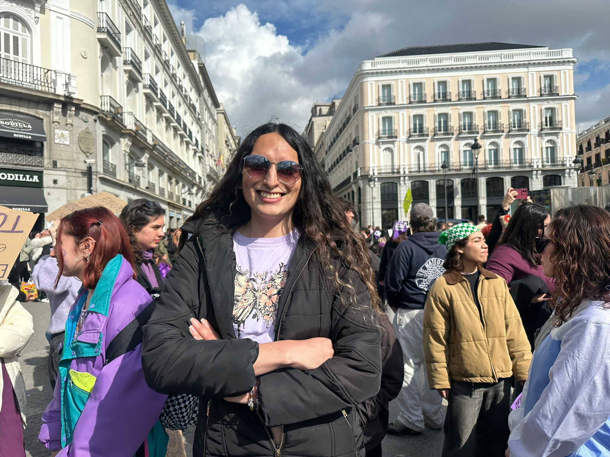 Francesca Rojas, durante el 8M.