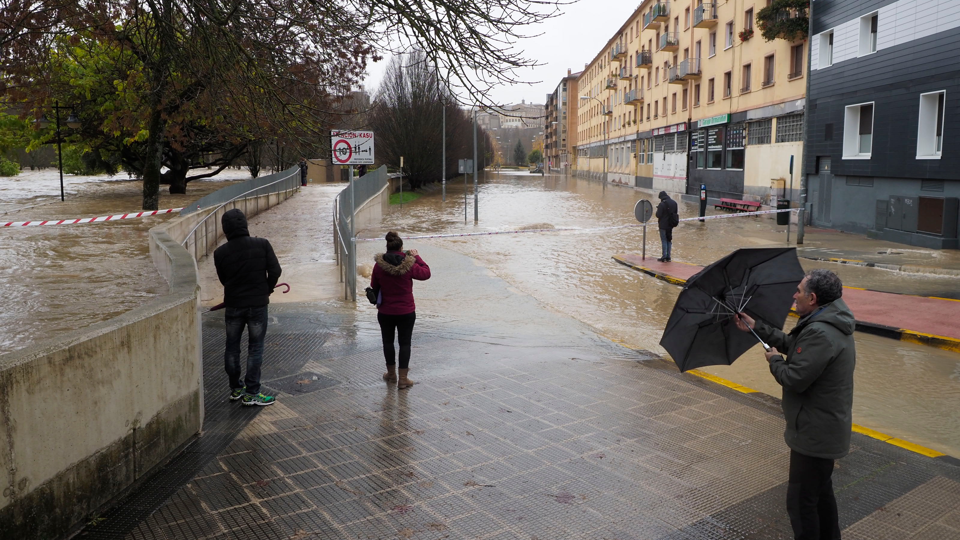 The Rotxapea neighborhood of Pamplona, ​​flooded on December 10.