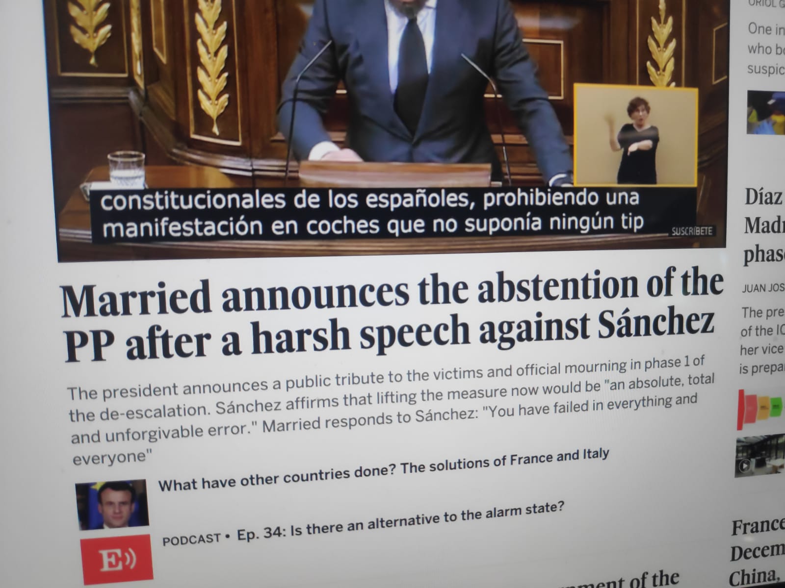 No The English Edition Did Not Translate Pp Chief Pablo Casado S Surname As Married Opinion El Pais In English