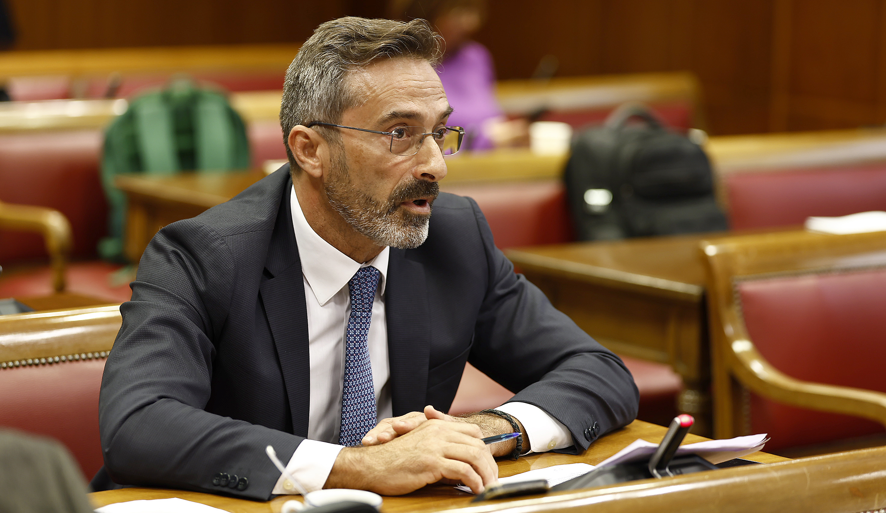 Pedro Manuel Sanginés en la comparecencia de Pedro Sánchez.