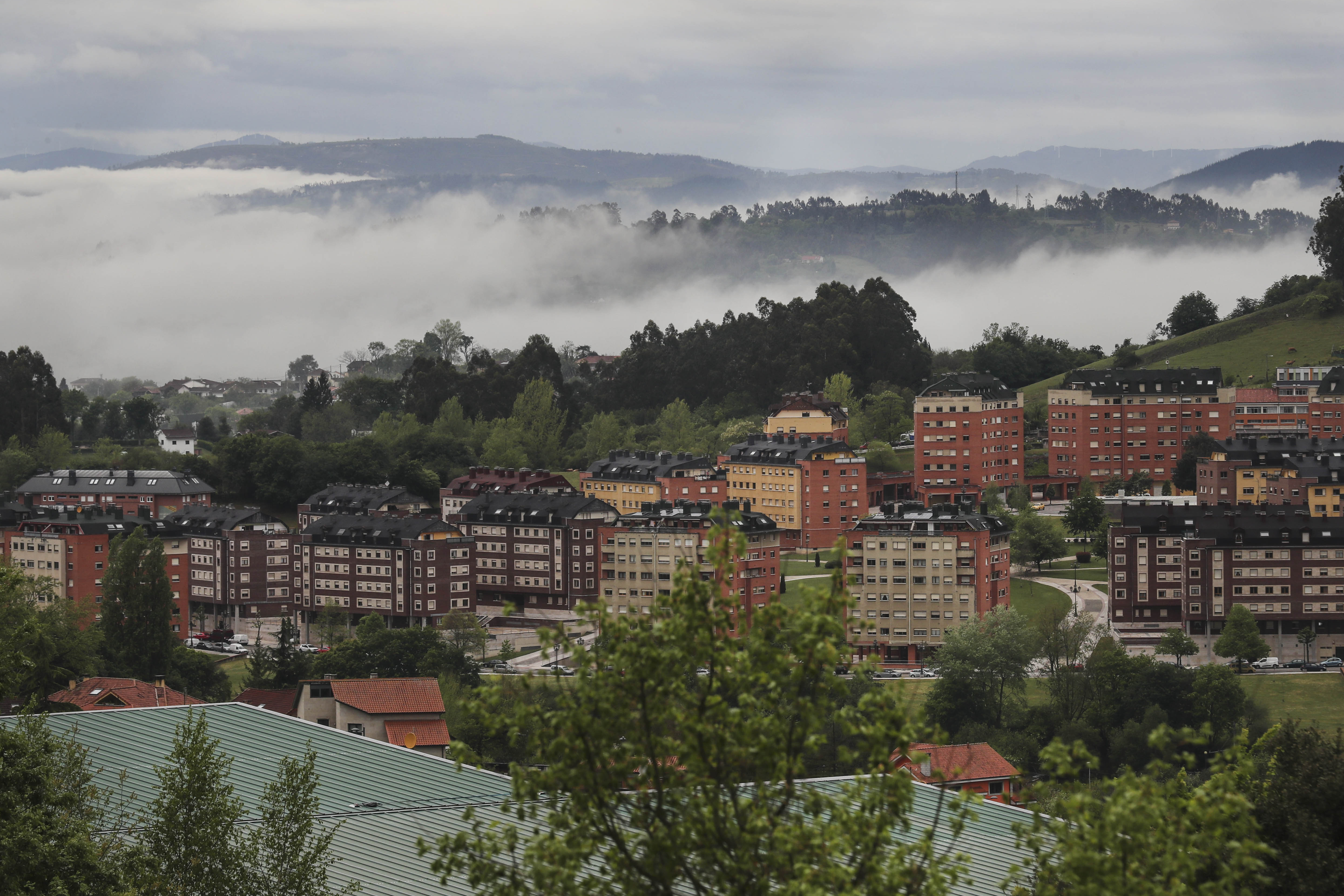Vista de Las Campas, en la zona oeste de Oviedo, este lunes.
