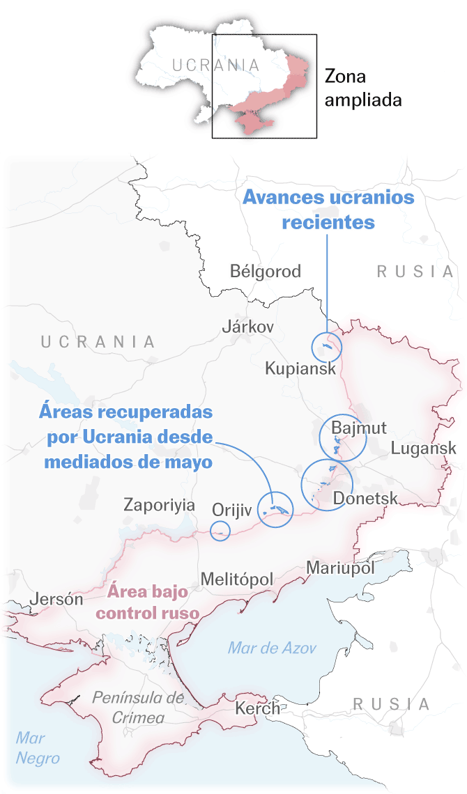 Qué es y cómo empieza una contraofensiva: mapas y claves para entender los últimos movimientos en Ucrania