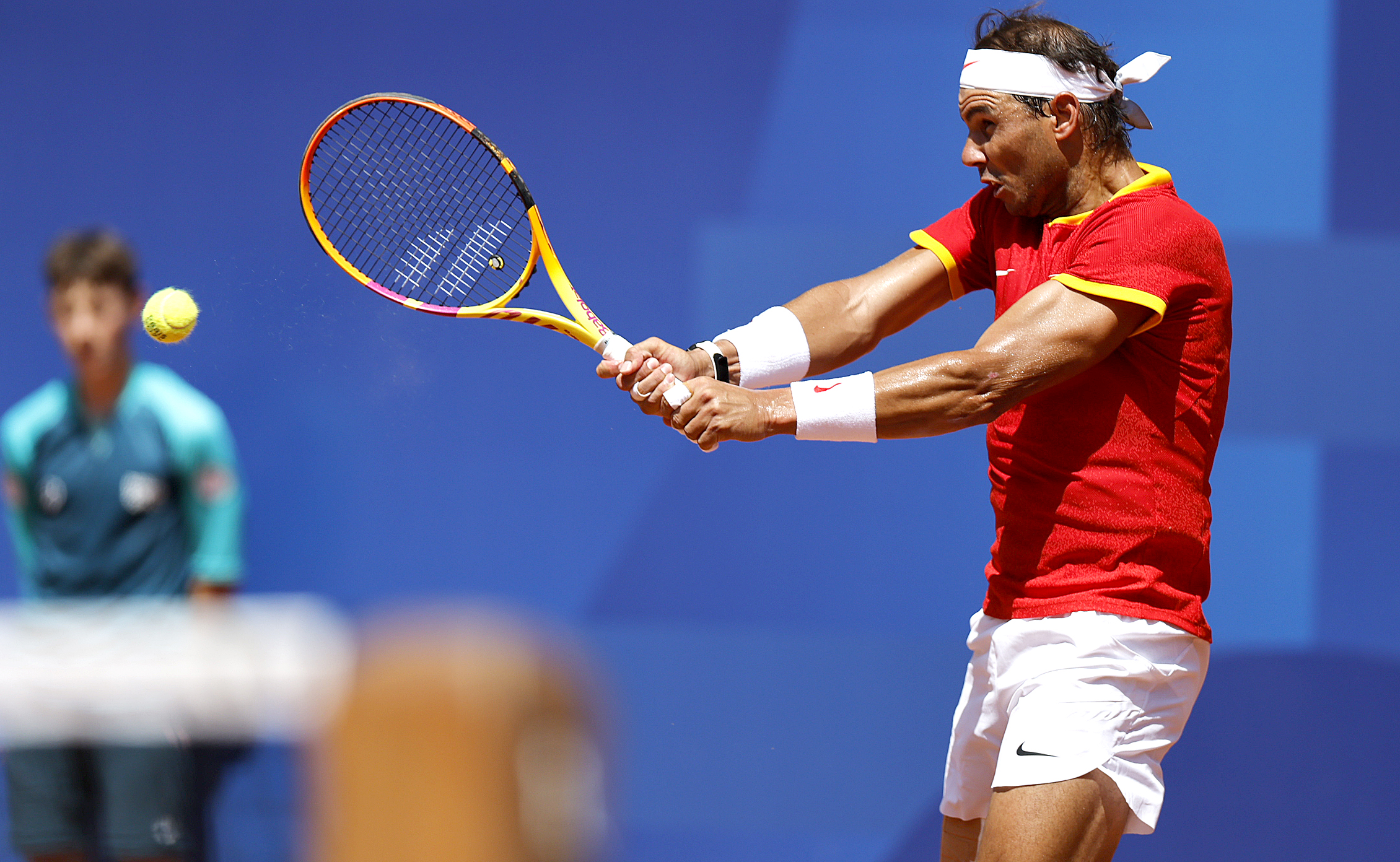 DVd 1124 (29/07/2024)  El tenista español Rafa Nadal a su llegada al partido contra serbio Novak Djokovich celebrado en el marco de los Juegos Olímpicos de París, este lunes. Foto de Albert Garcia