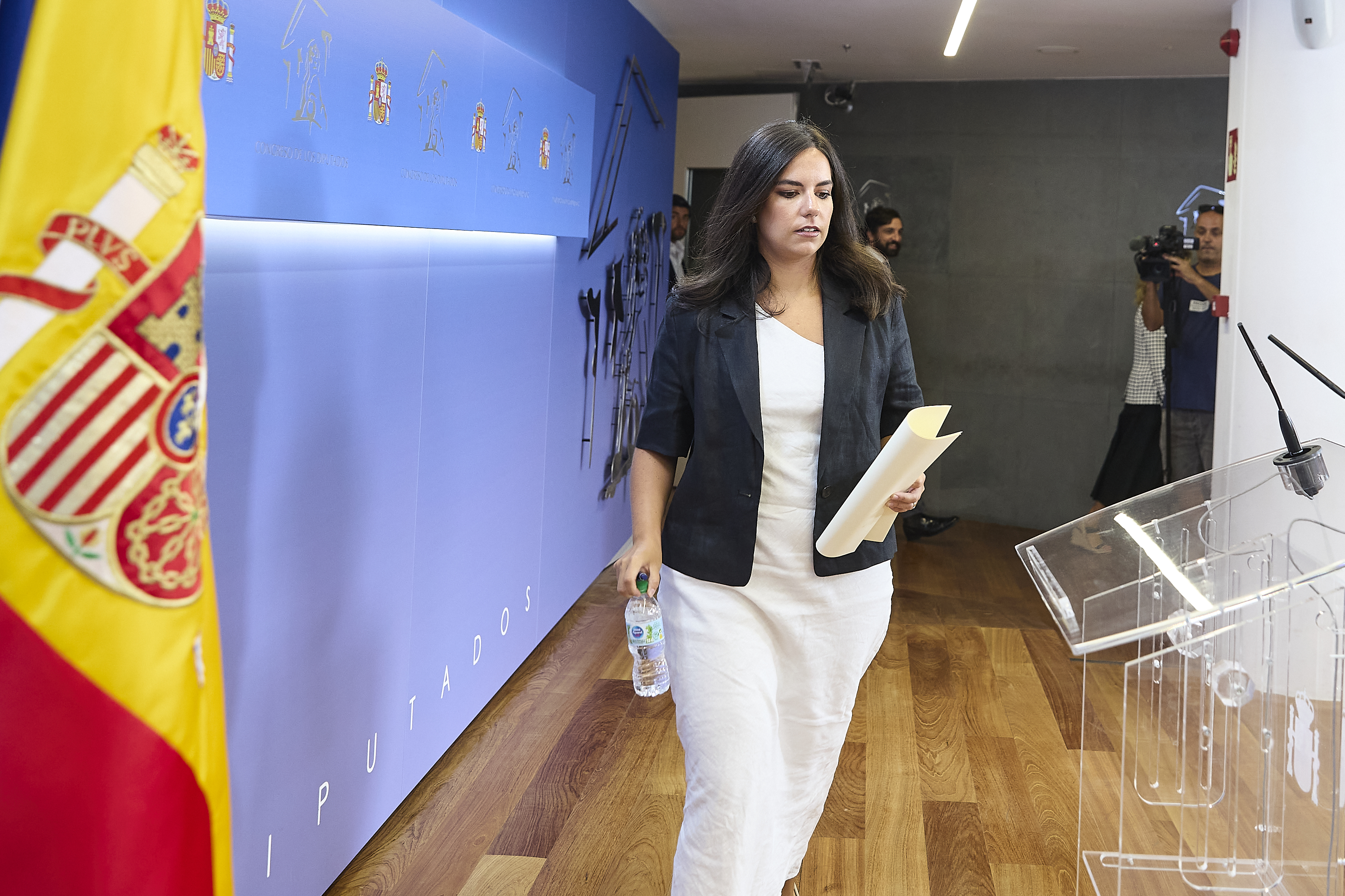 La portavoz de VOX en el Congreso, Pepa Millán, durante una rueda de prensa anterior a la reunión de la junta de portavoces, en el Congreso de los Diputados, a 9 de septiembre de 2025, en Madrid (España).
09 SEPTIEMBRE 2025
Jesús Hellín / Europa Press
09/09/2025