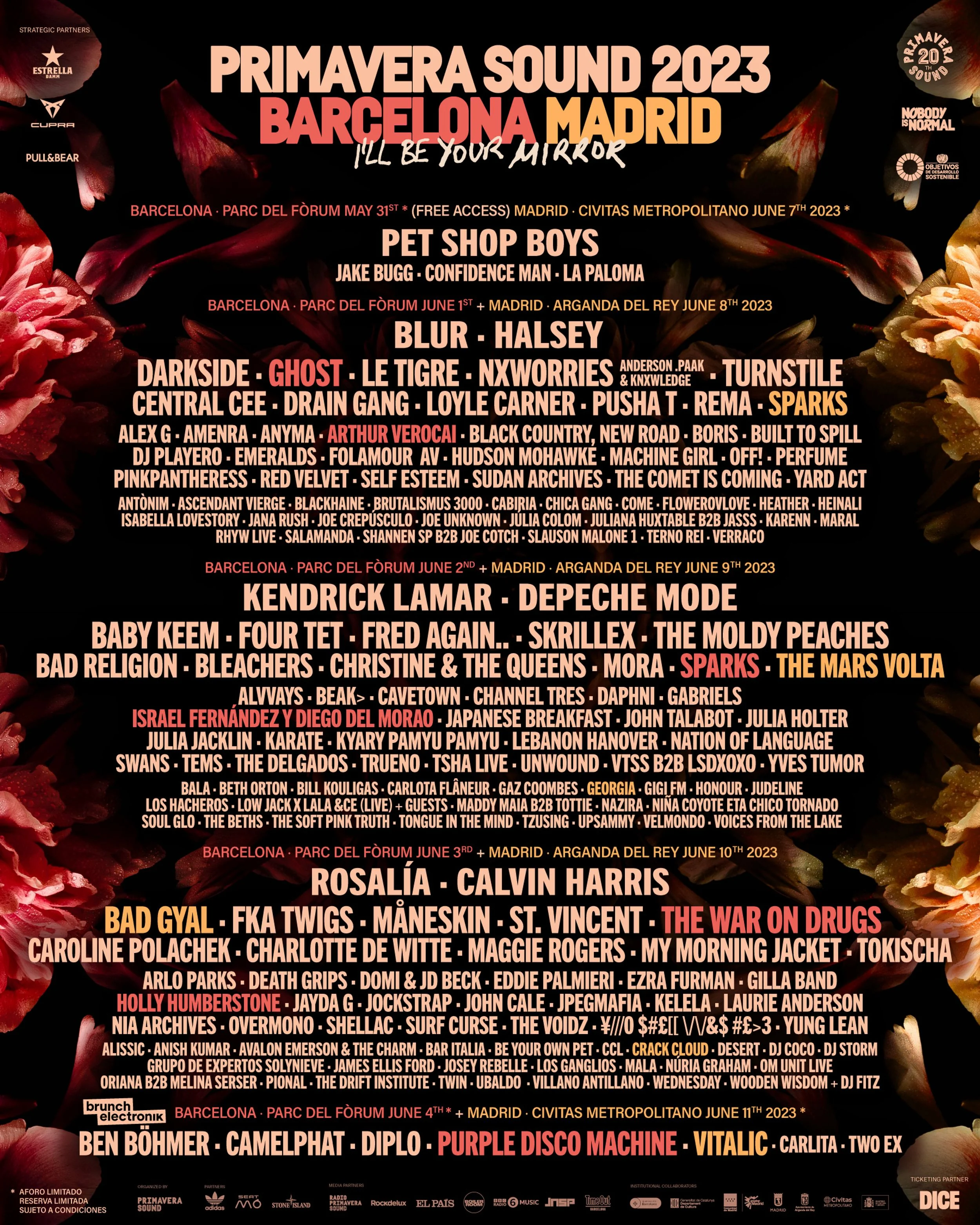 Cartel de Primavera Sound 2023, tanto Barcelona como Madrid: Rosalía,  Kendrick Lamar, Blur o Depeche Mode | Cultura | EL PAÍS