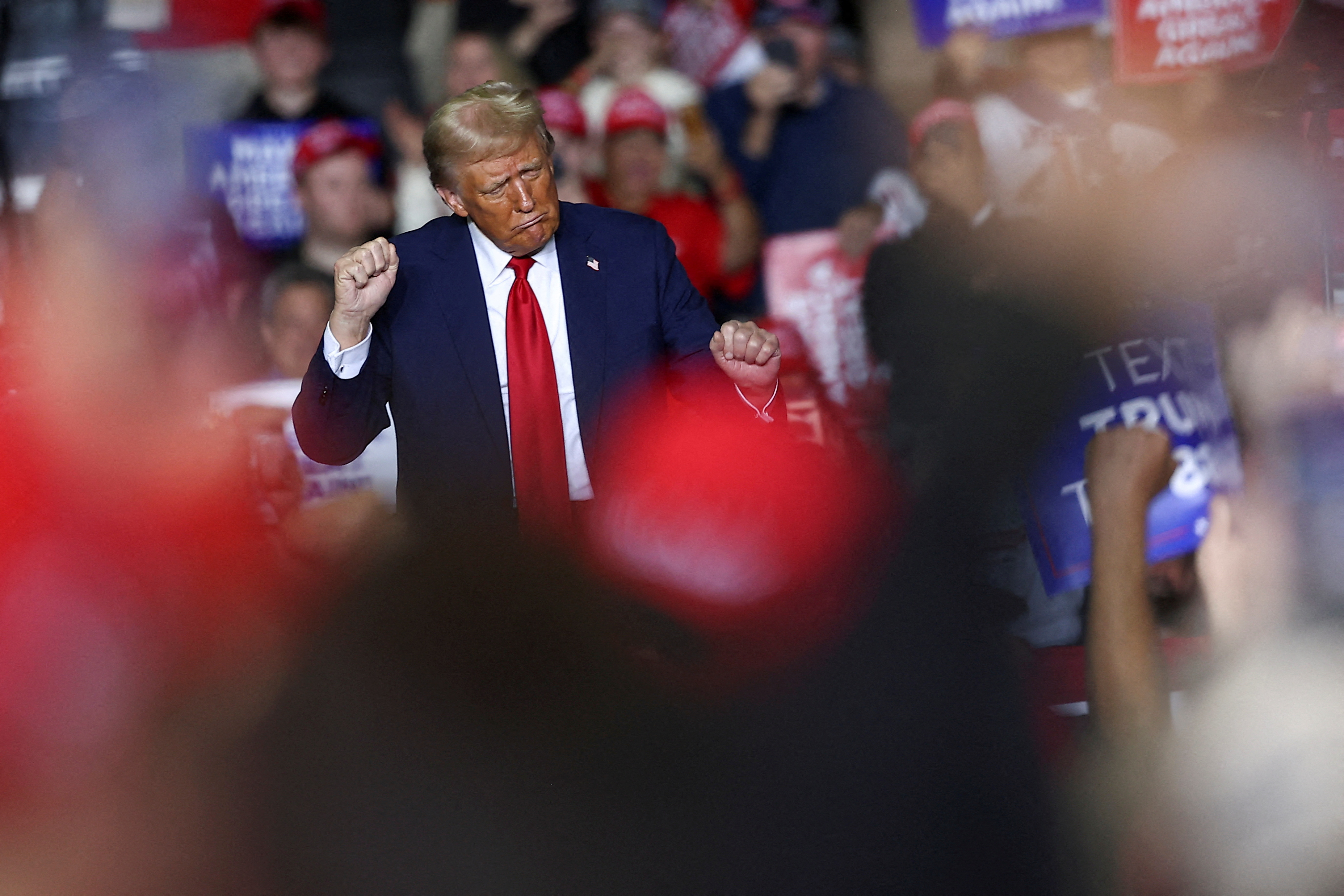 Donald Trump en un mitin en Allentown (Pensilvania) este miércoles.