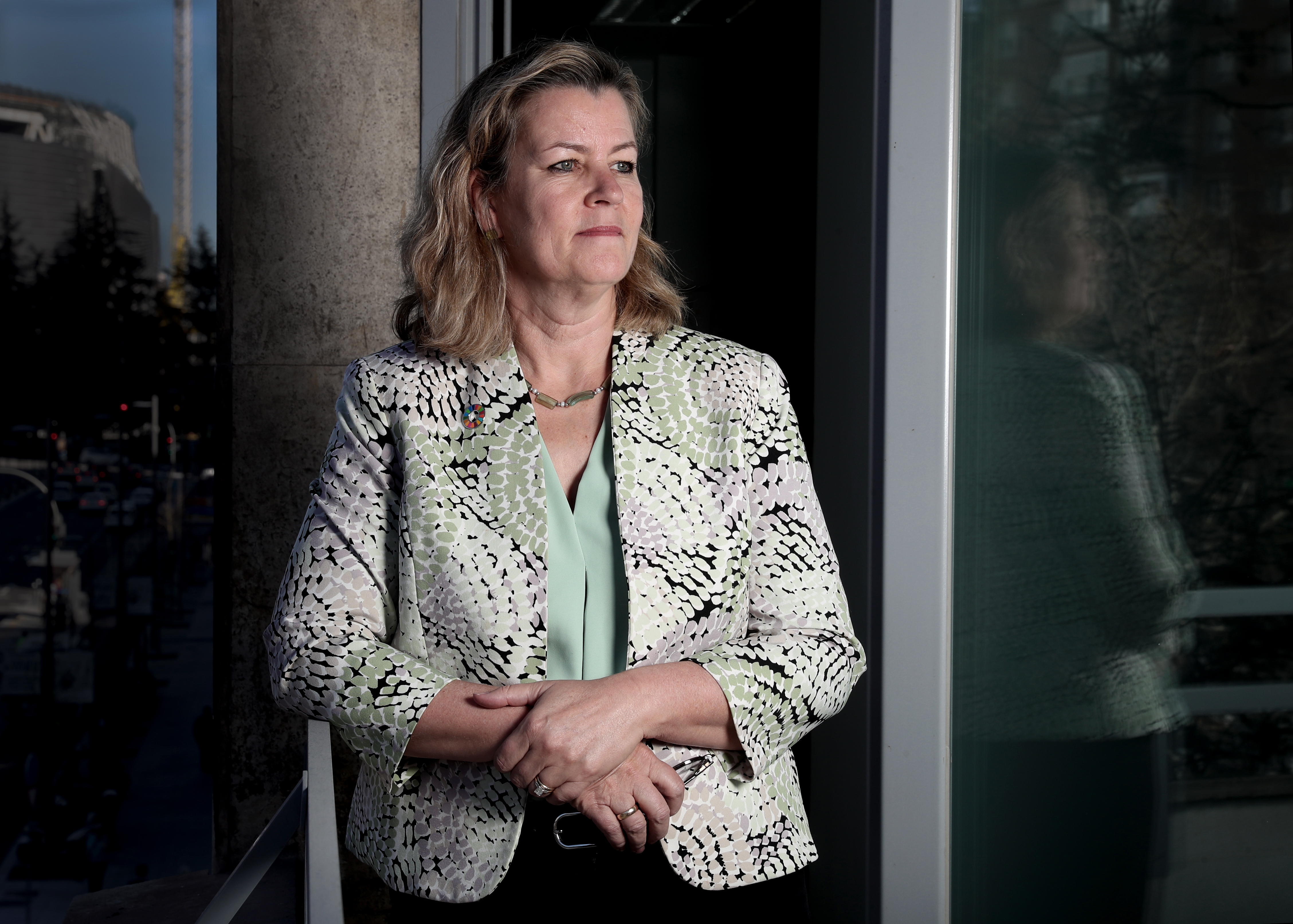 A vice-alta comissária do ACNUR, Kelly T. Clements, na sede da agência de refugiados da ONU em Madri na quarta-feira.