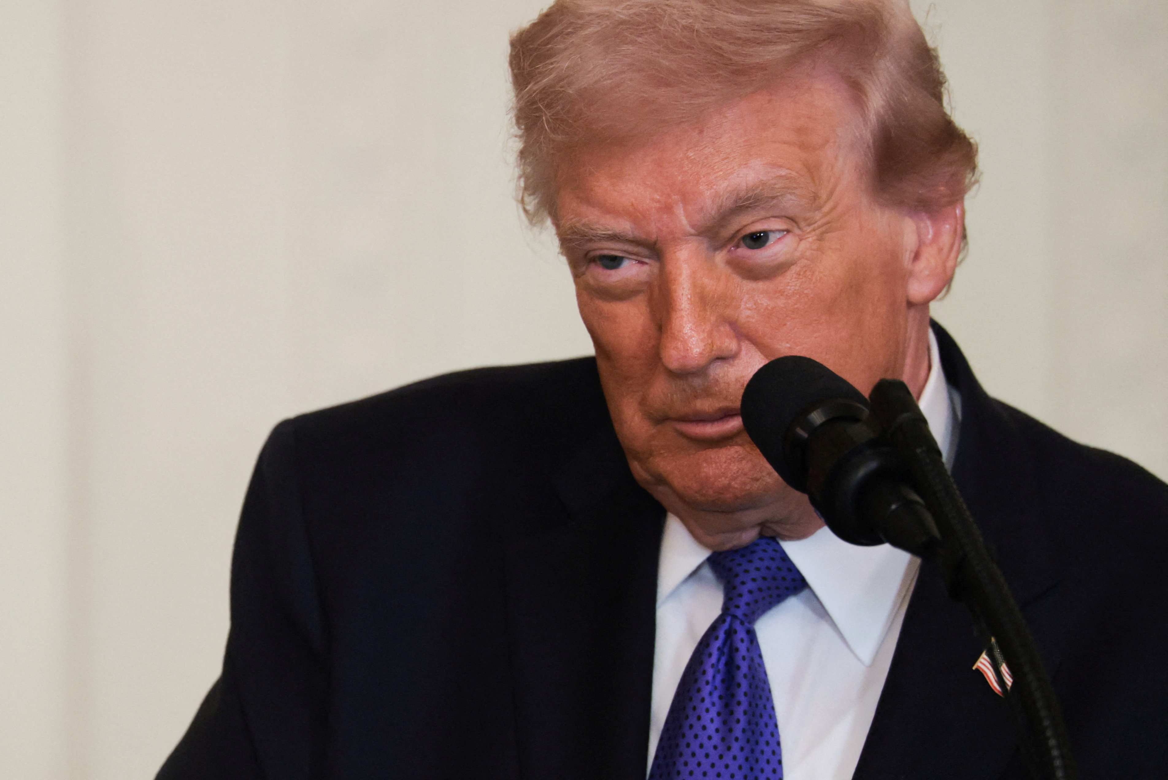 El presidente Donald Trump, durante su discurso este lunes en la Casa Blanca.