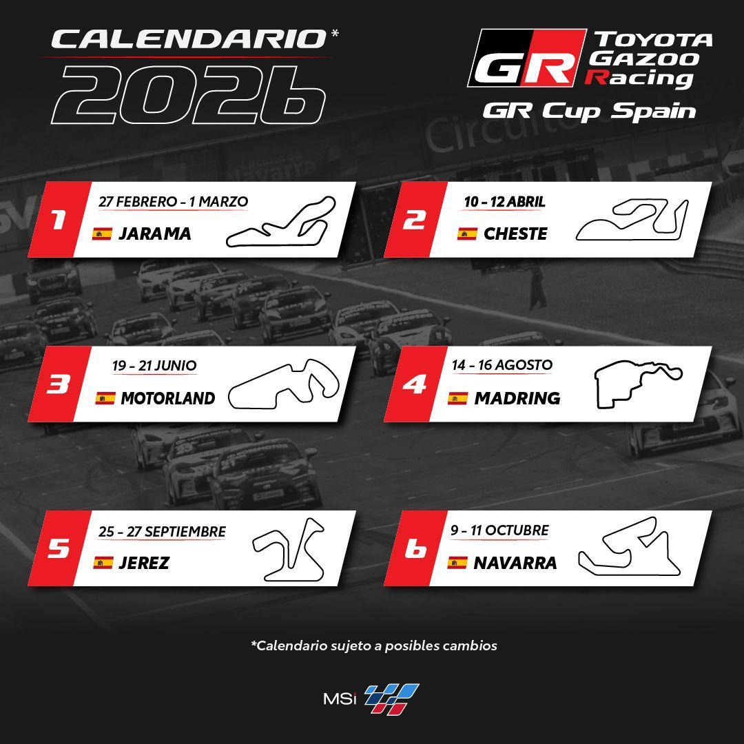 Calendario de la GR Cup Spain 2026