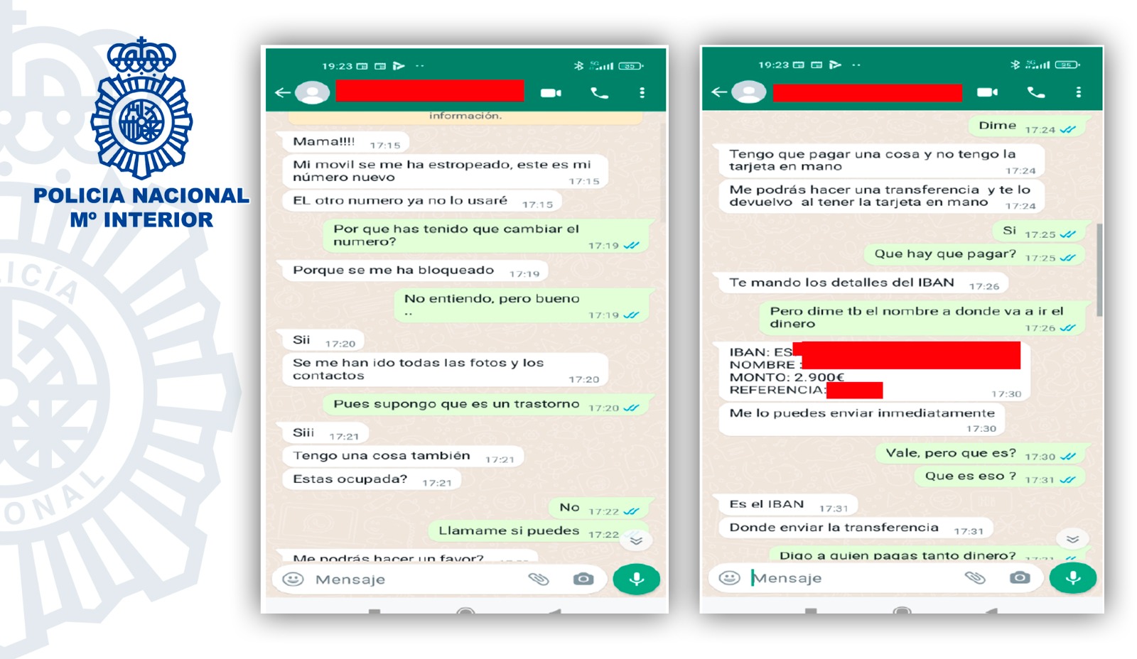 Las advertencias de la Policía Nacional sobre un timo realizado por Whatsapp