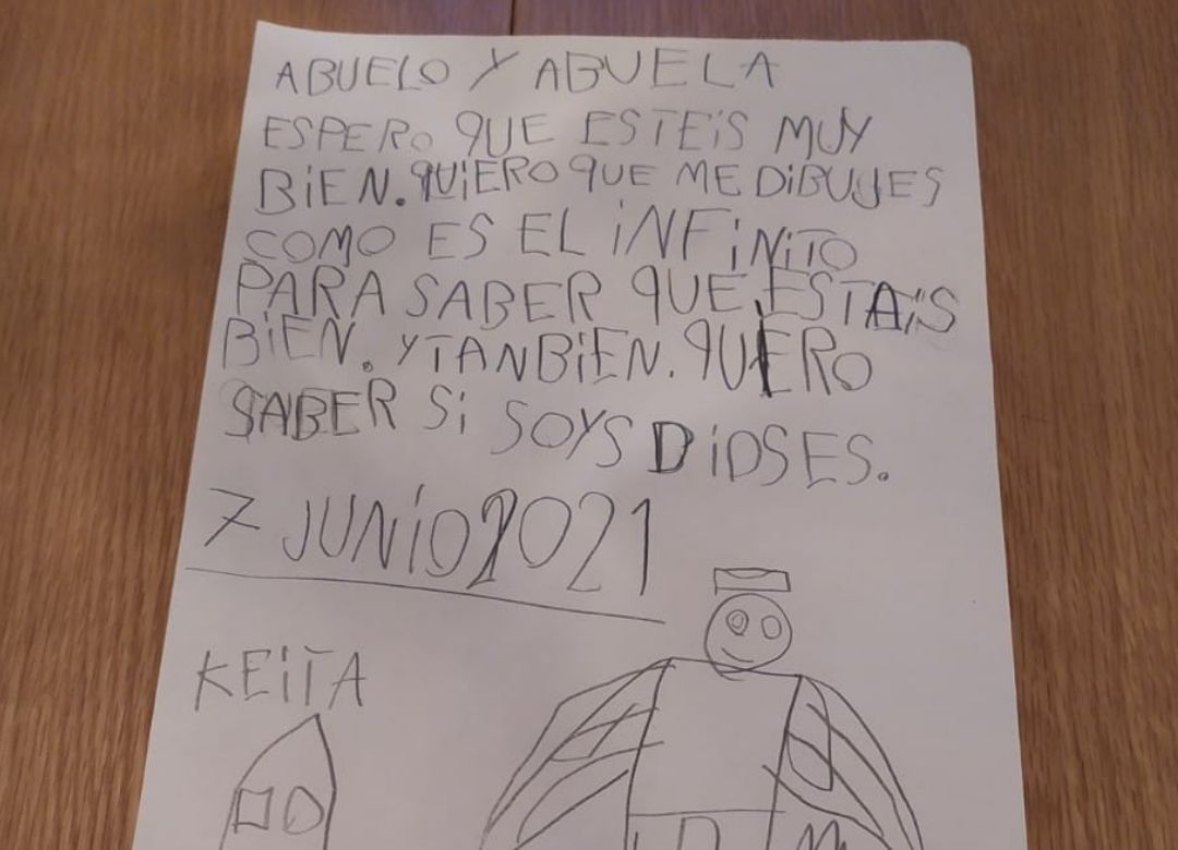 La tierna y viral carta de un niño de siete años a sus abuelos fallecidos:  