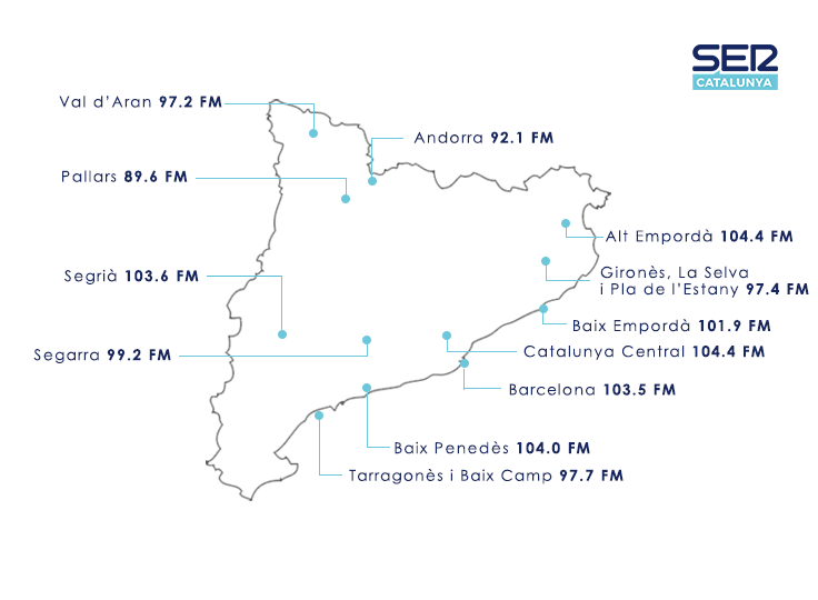 Mapa freqüències SER Catalunya (2024)