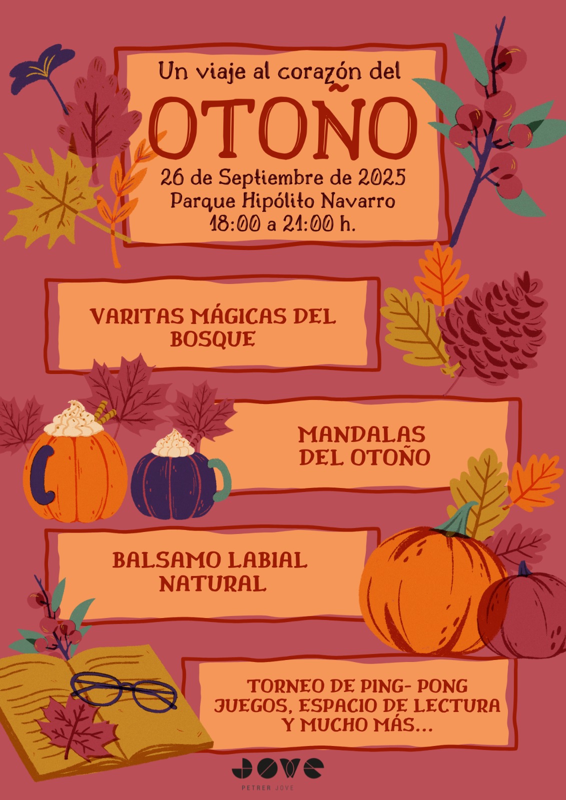 El programa incluye talleres de varitas mágicas del bosque, mandalas de otoño, elaboración de bálsamo labial natural entre otros