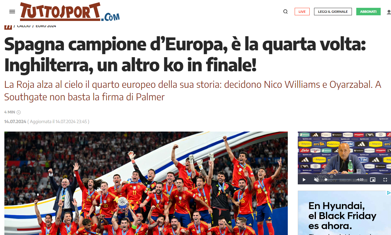 El diario Tuttosport analiza el partido.