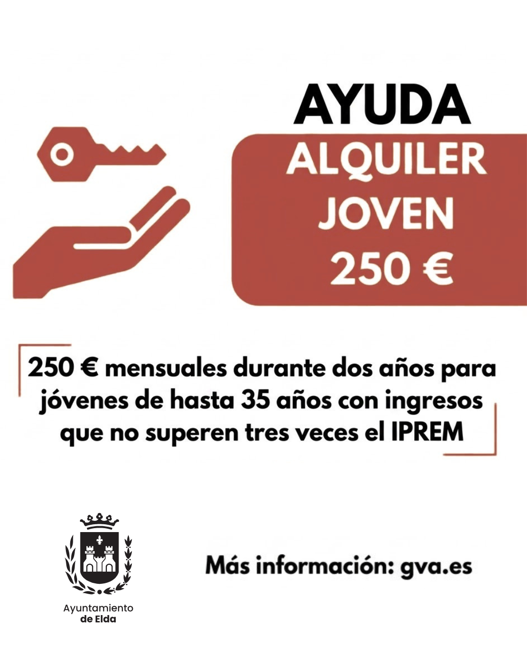 Cartel Ayuda Alquiler Joven 2026 de Elda