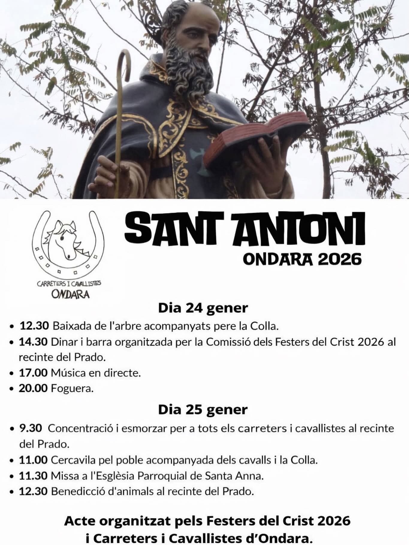 Cartel fiesta de San Antoni 2026 de Ondara