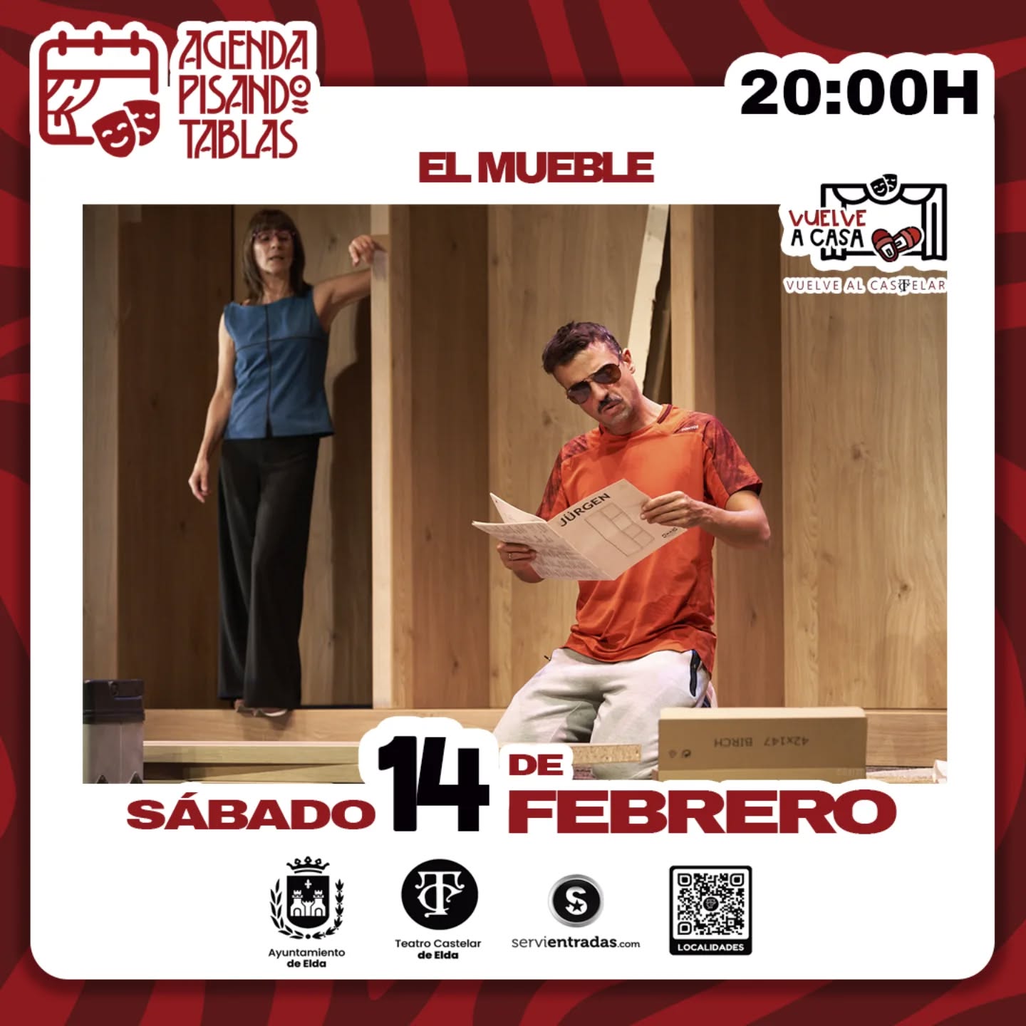 El Mueble se representará este sábado a las 20:00 horas y la función dura aproximadamente 70 minutos.