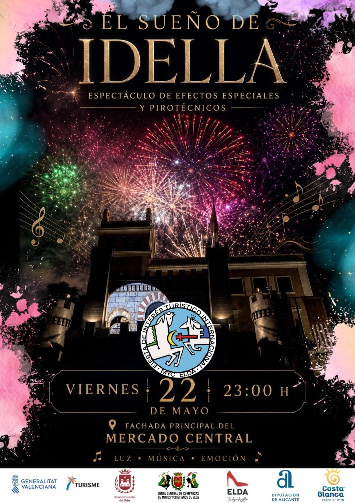 "El sueño de Idella”, un montaje con efectos especiales y juegos de luces sobre la fachada del Mercado Central".