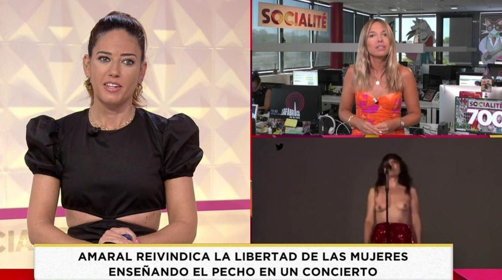 Algunas presentadoras de Telecinco se pronuncian sobre el pecho desnudo de  Eva Amaral y lo comparan con el de Álvaro de Luna | Programas | LOS40