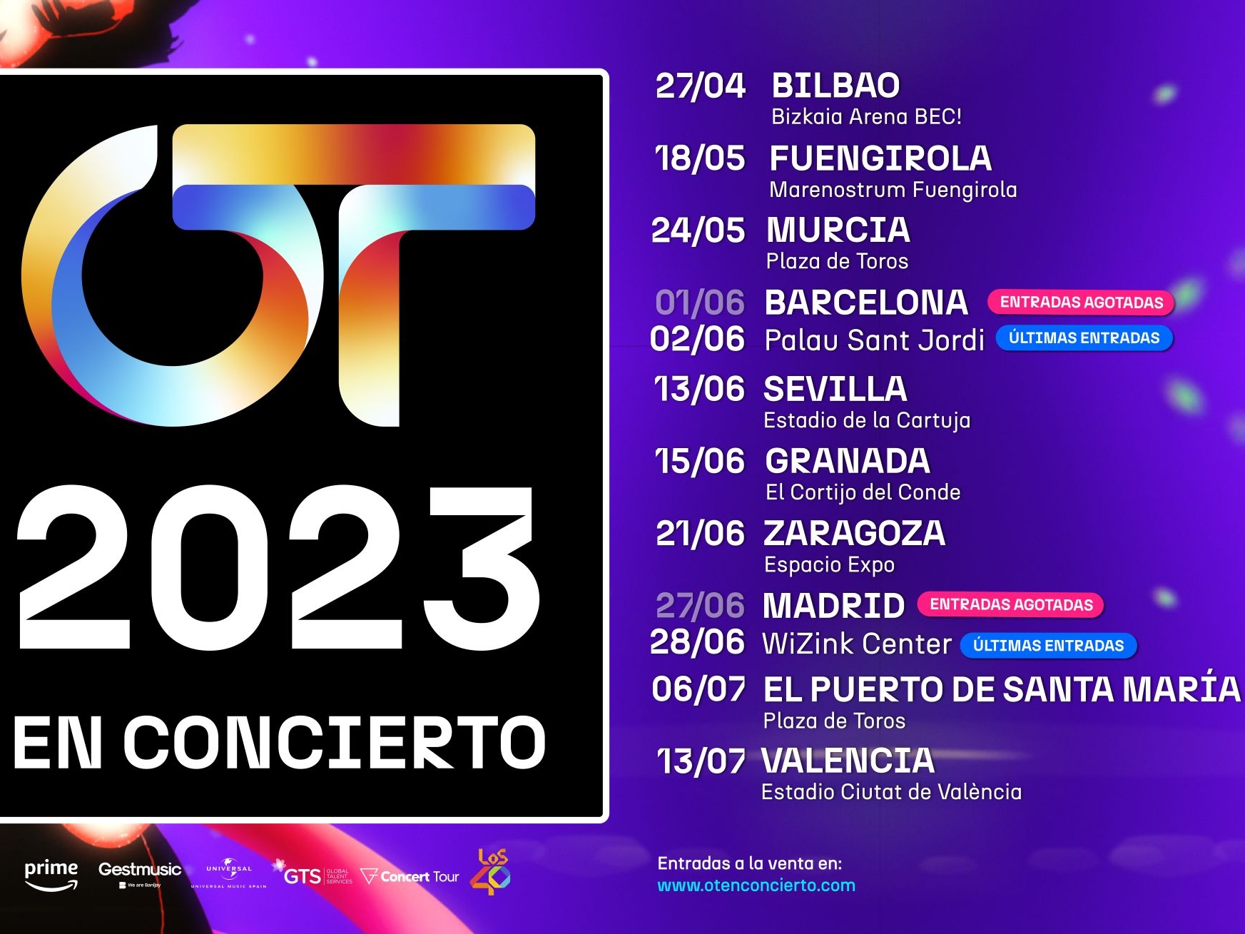 Entradas OT 2023 en Murcia  La gira de Operación Triunfo 2023