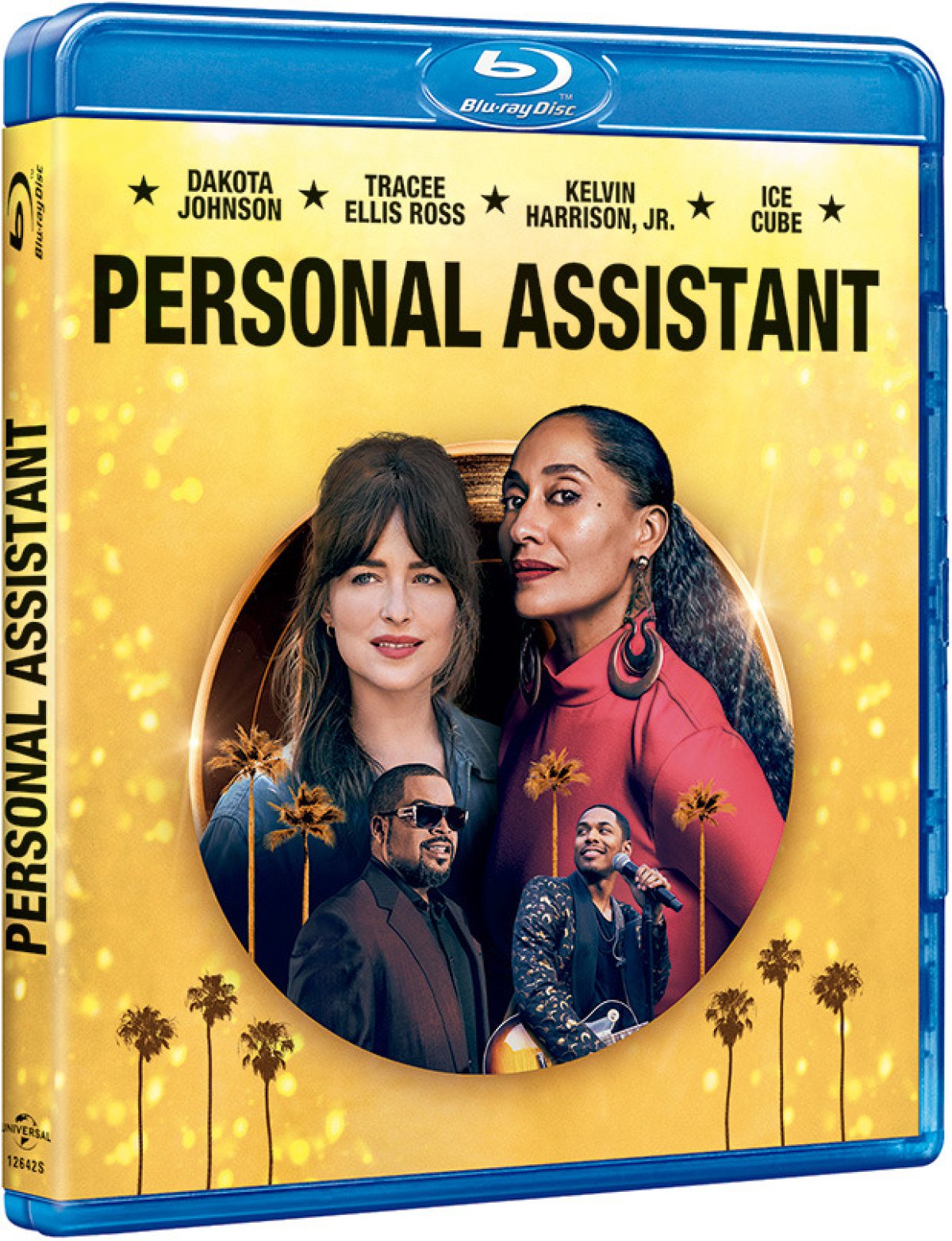 Dakota Johnson, Tracee Ellis Ross, Ice CUbe y Kelvin Harrison, Jr. en la portada del Blu-Ray de &#039;Personal Assistant&#039;
