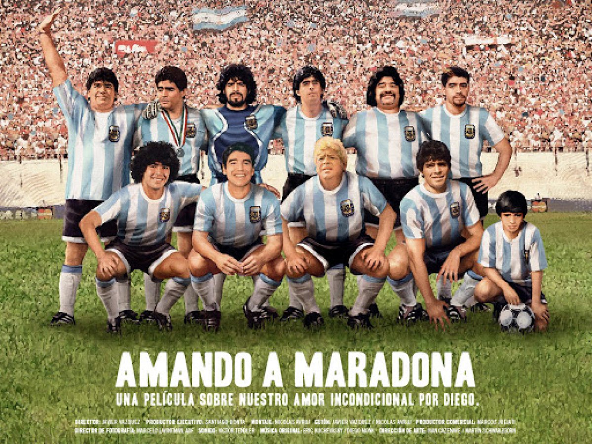 Cartel promocional del documental argentino &#039;Amando a Maradona&#039;