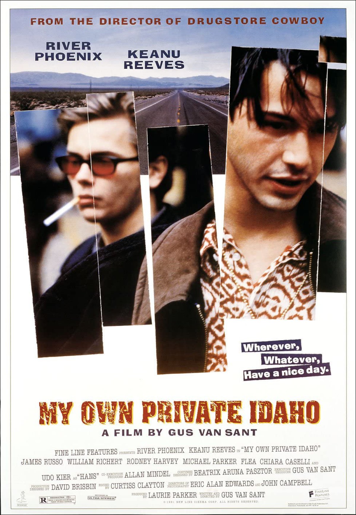 River Phoenix (i) y Keanu Reeves (d) en el cartel promocional de &#039;Mi Idaho privado&#039;