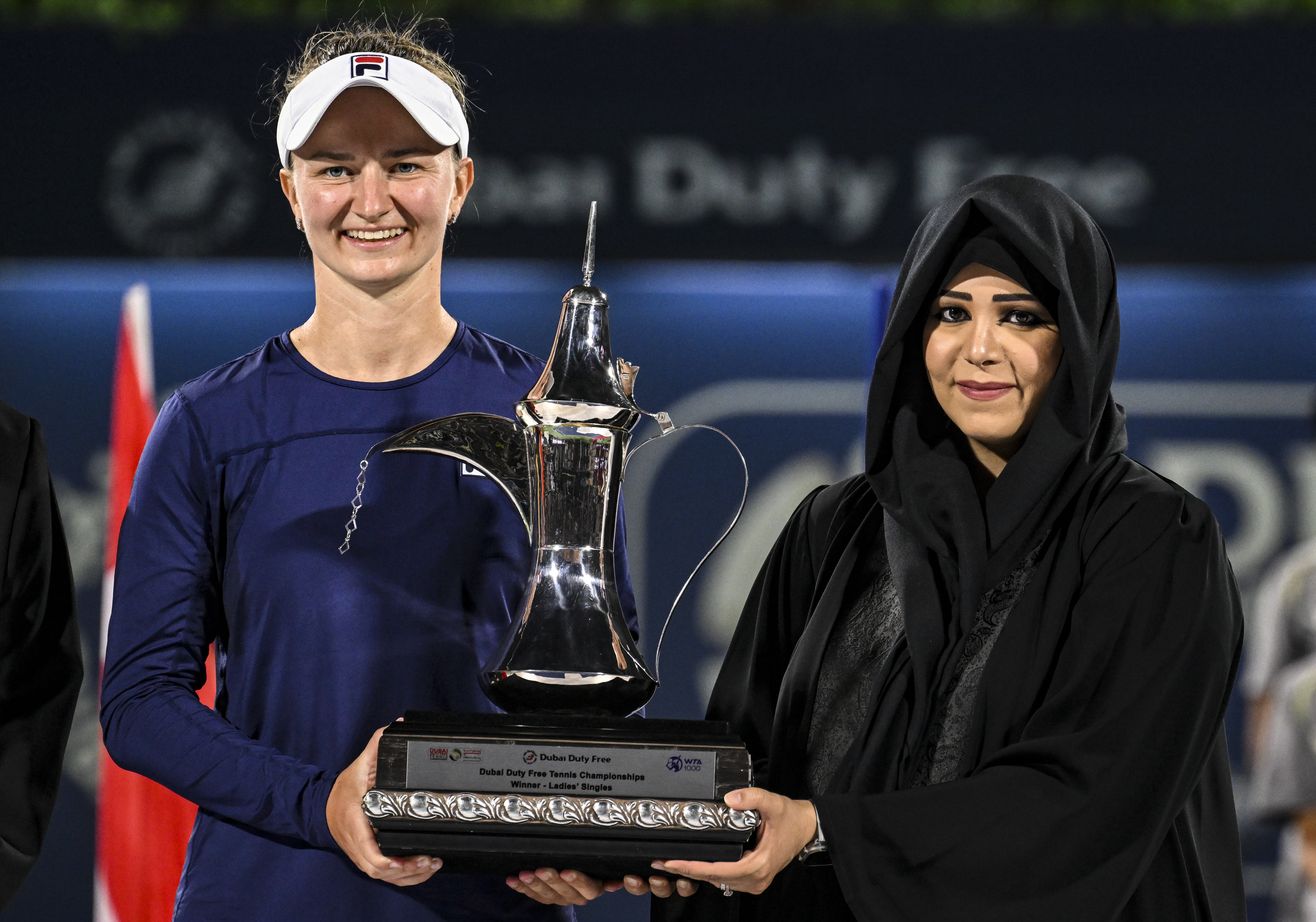 Dubai, UAE, 25th. Feb, 2023. Czech tennis player Barbora Krejcikova wins  the Dubai Duty Free Tennis