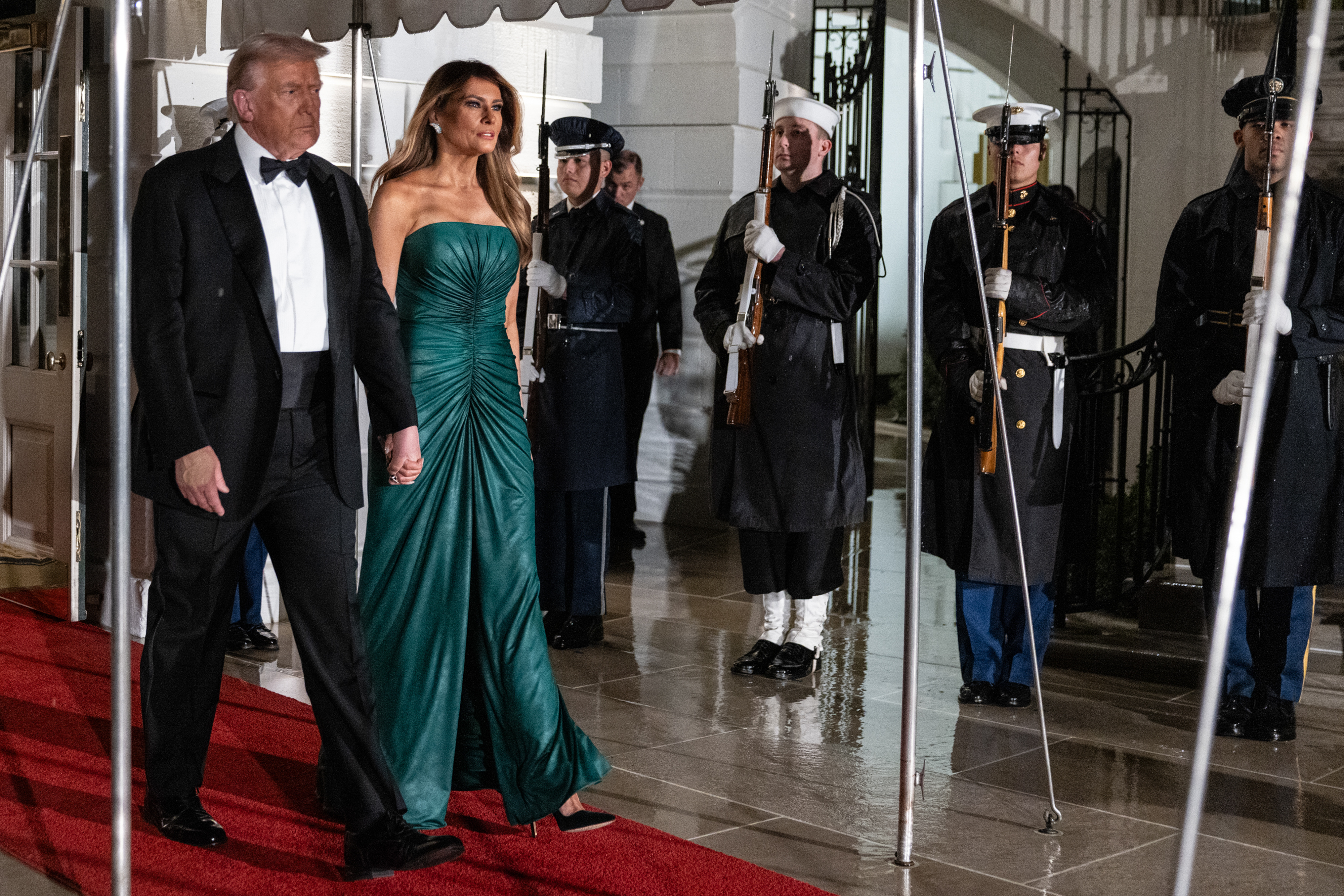 Melania Trump wears green Elie Saab dress to welcome Saudi Crown Prince on  US visit | The National